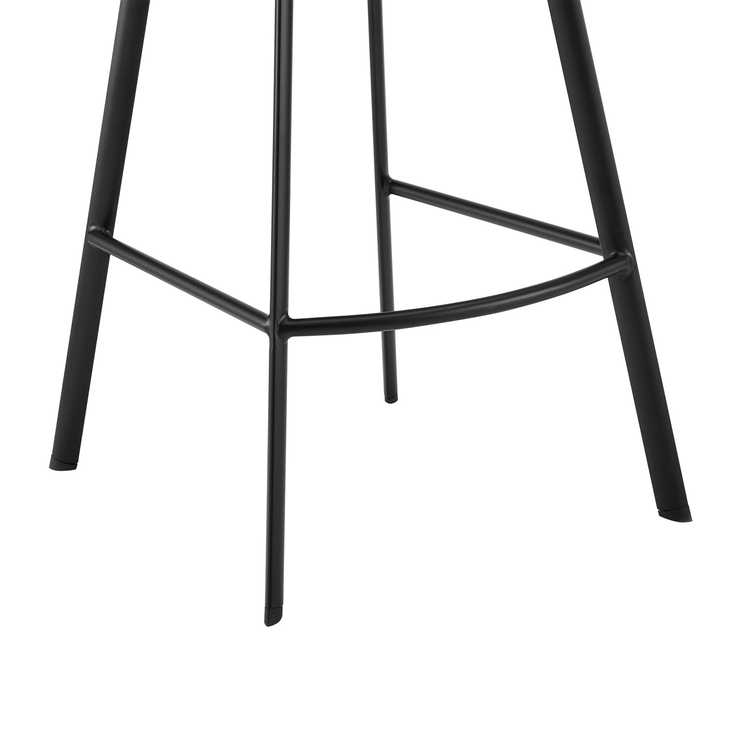 Aura Black Faux Leather and Black Metal Swivel 30" Bar Stool