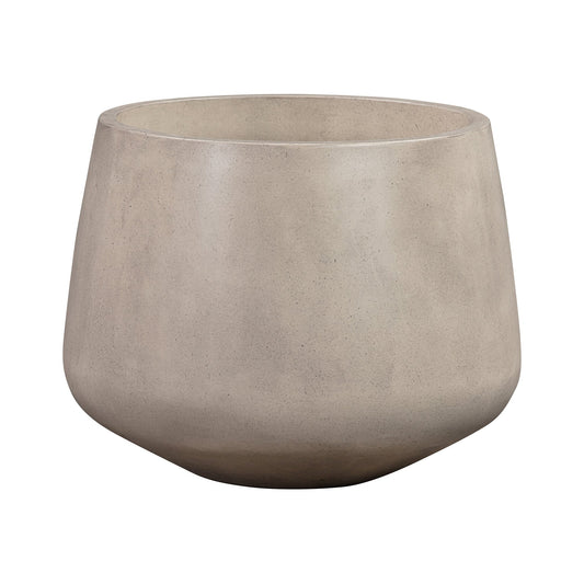 Amethyst Large Round Lightweight White Concrete Indoor or Outdoor Planter in white