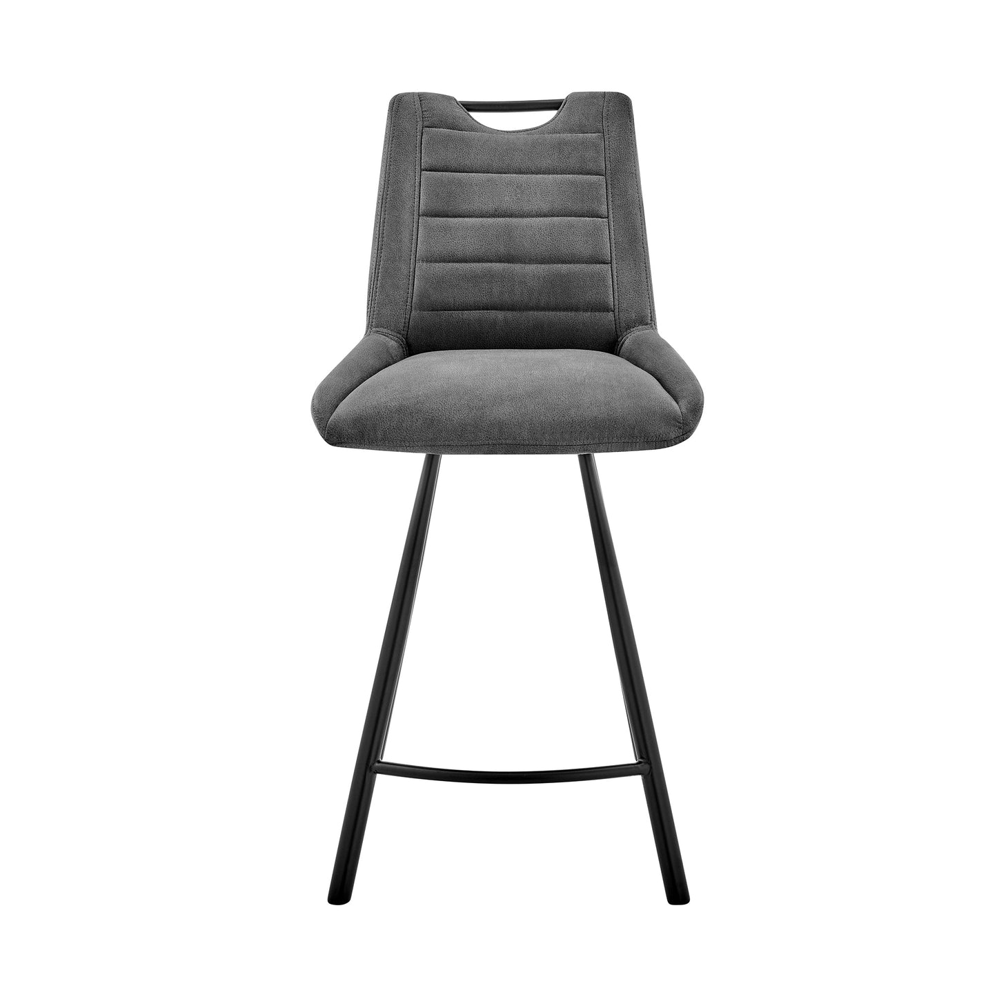 Arizona 26" Counter Height Bar Stool in Charcoal Fabric and Black Finish