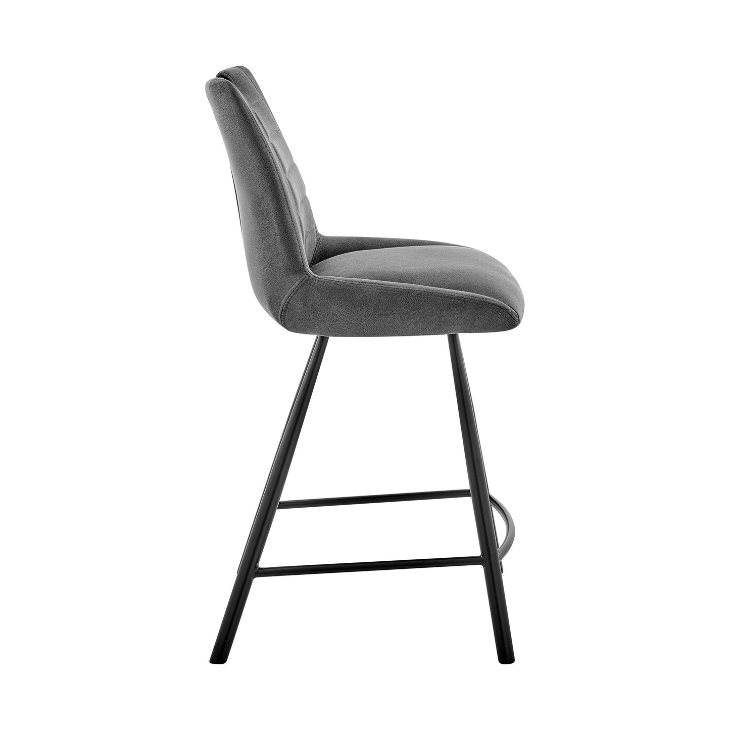 Arizona 26" Counter Height Bar Stool in Charcoal Fabric and Black Finish