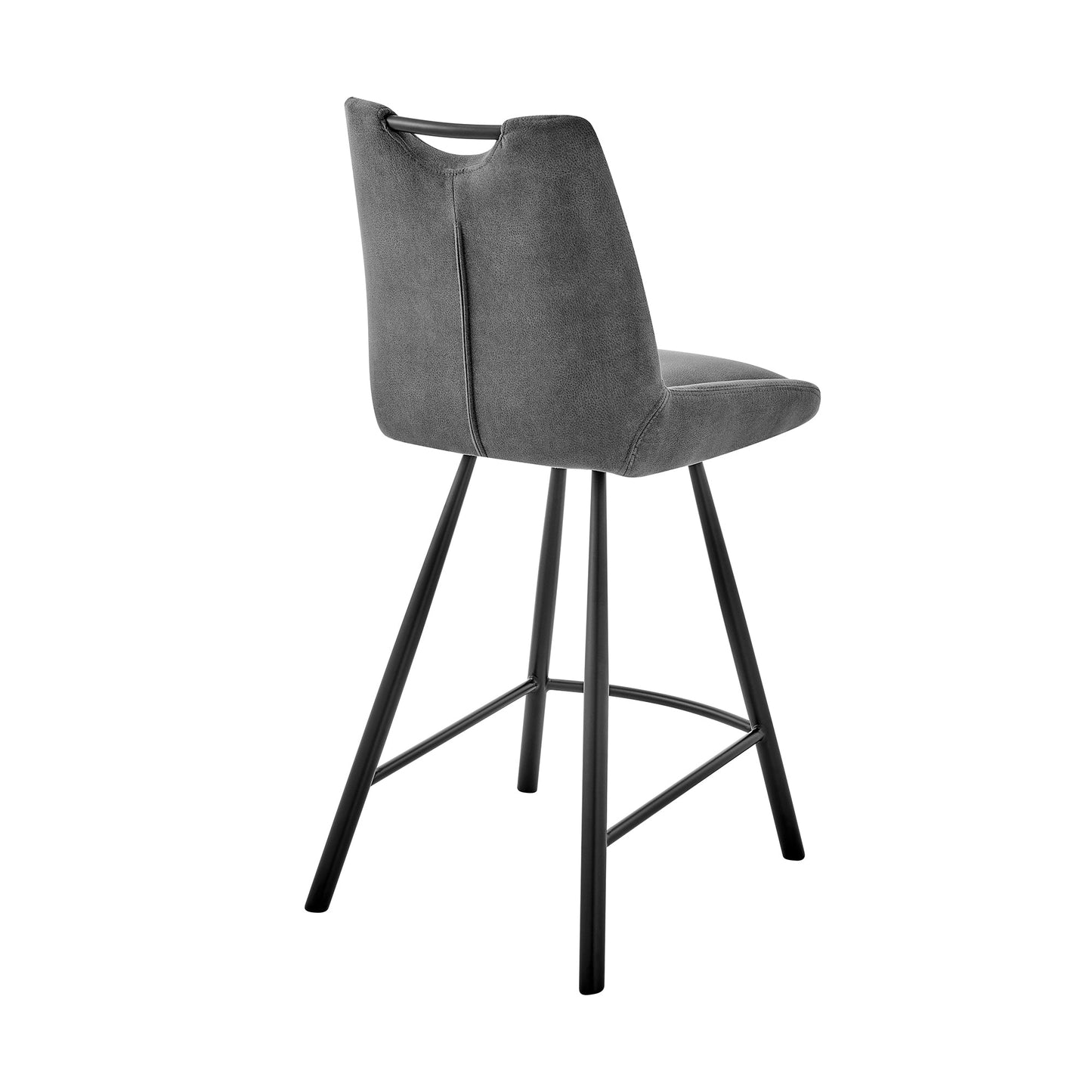 Arizona 26" Counter Height Bar Stool in Charcoal Fabric and Black Finish