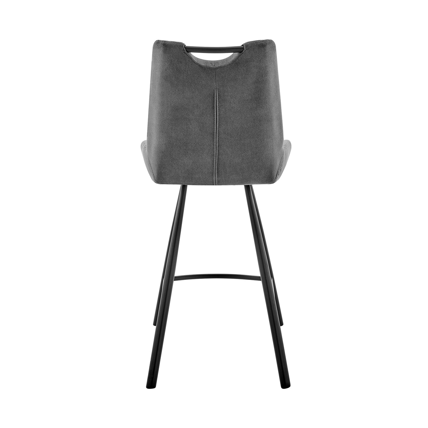 Arizona 26" Counter Height Bar Stool in Charcoal Fabric and Black Finish