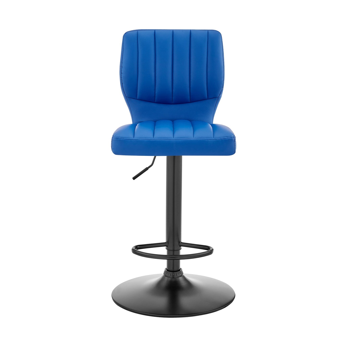 Bardot Adjustable Height Blue Faux Leather Swivel Bar Stool