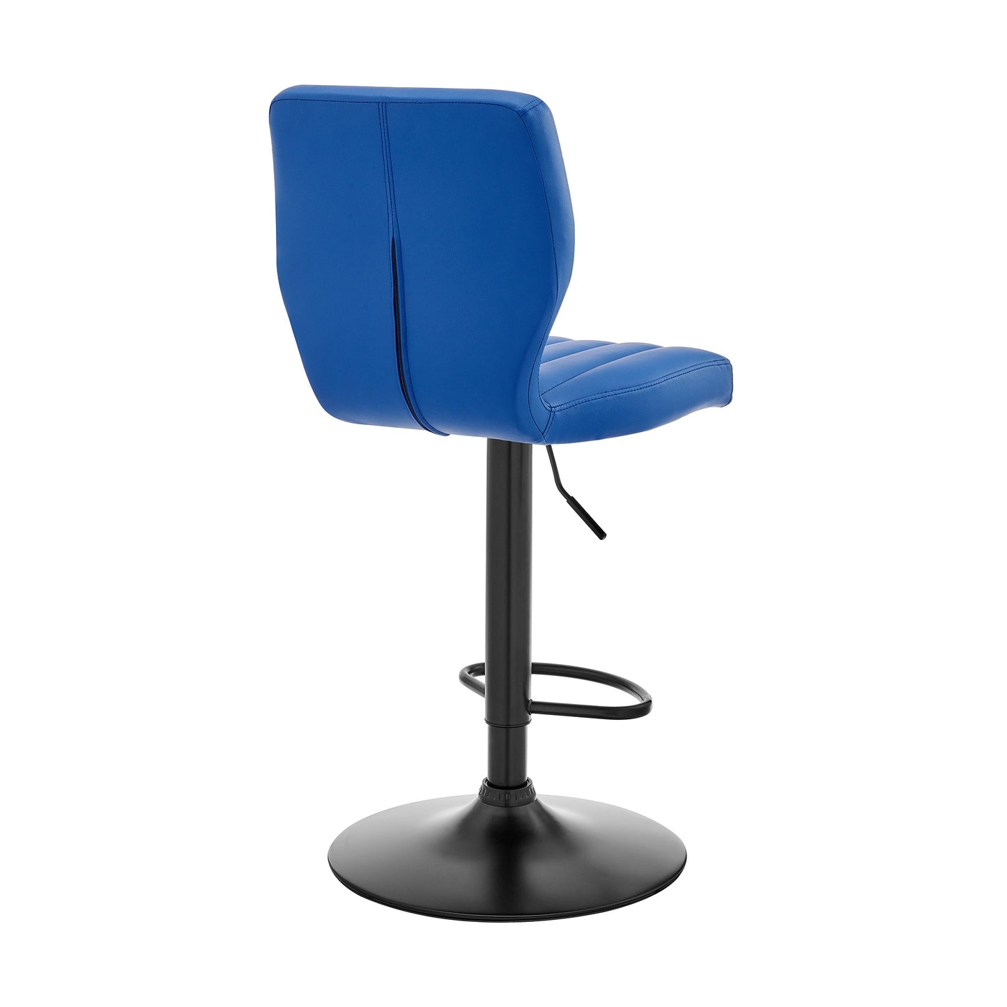 Bardot Adjustable Height Blue Faux Leather Swivel Bar Stool