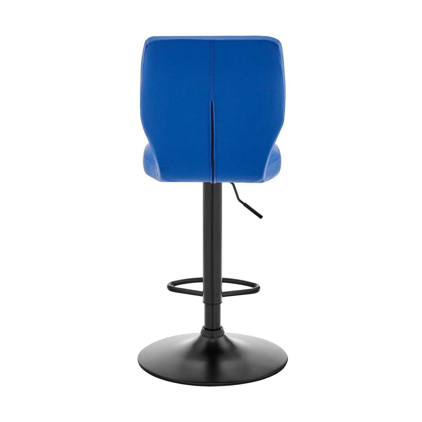 Bardot Adjustable Height Blue Faux Leather Swivel Bar Stool