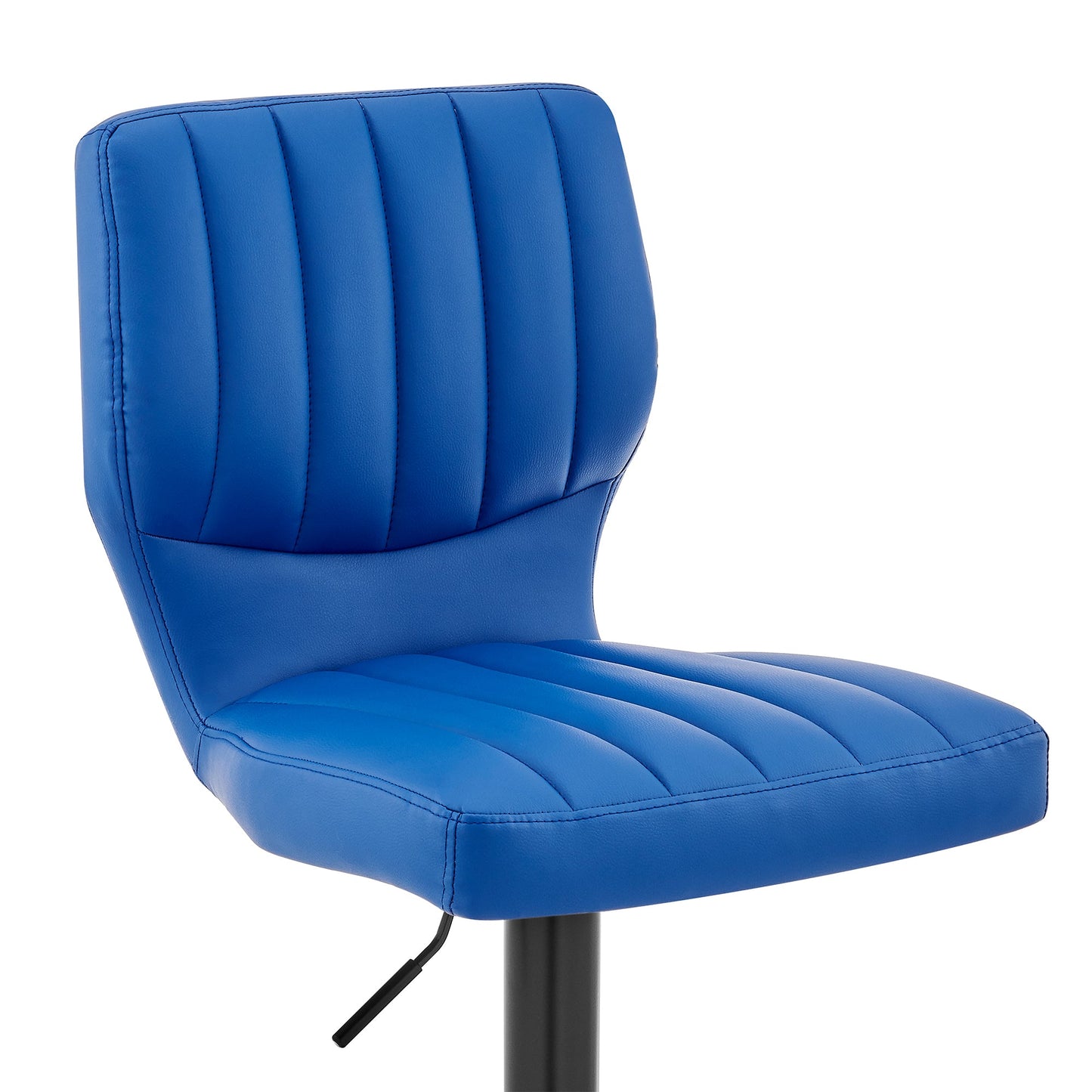 Bardot Adjustable Height Blue Faux Leather Swivel Bar Stool