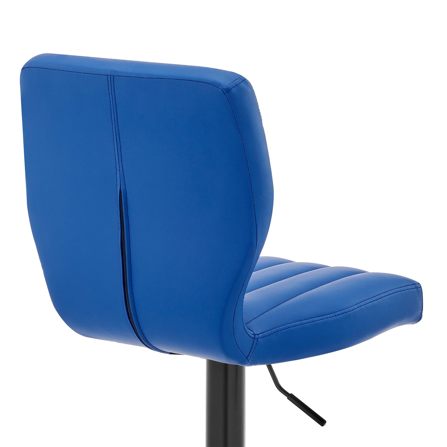 Bardot Adjustable Height Blue Faux Leather Swivel Bar Stool