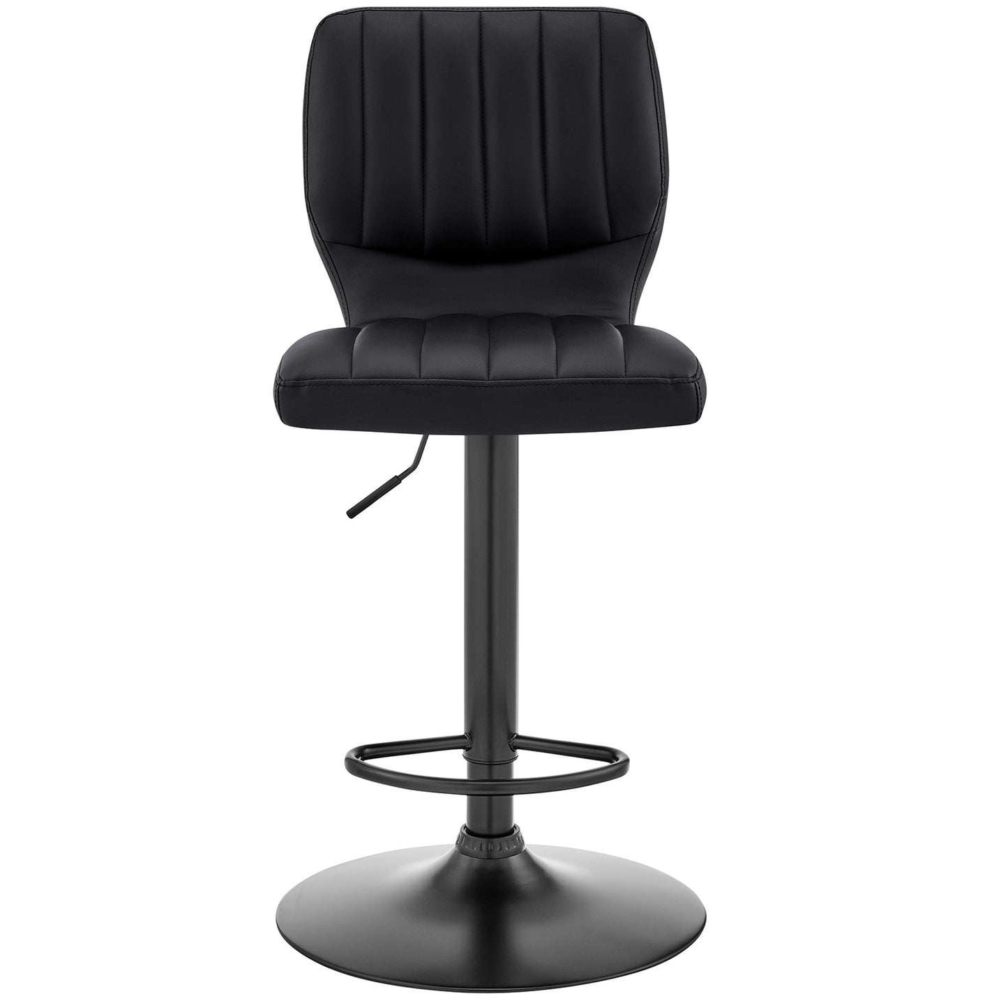 Bardot Adjustable Height Black Faux Leather Swivel Bar Stool