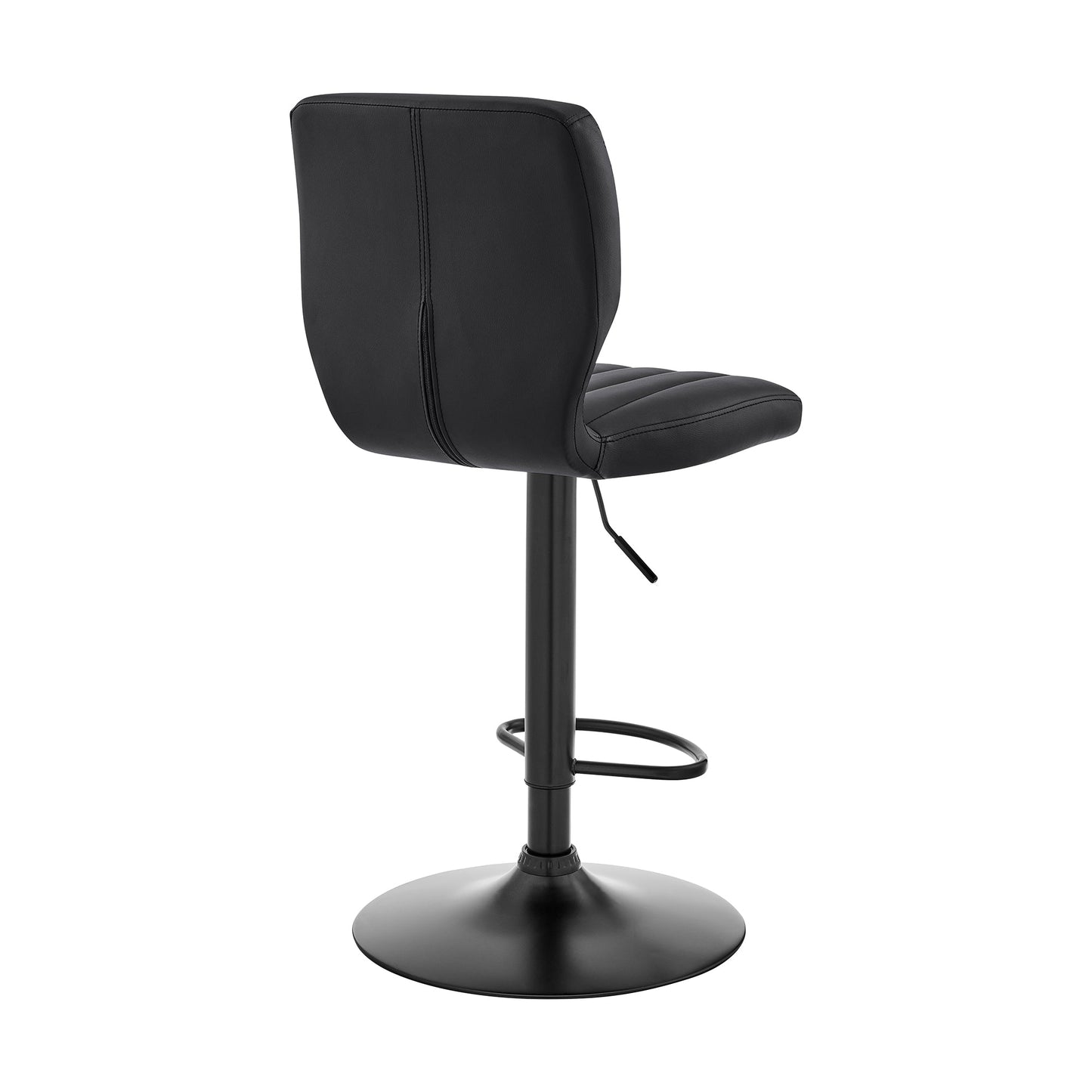 Bardot Adjustable Height Black Faux Leather Swivel Bar Stool