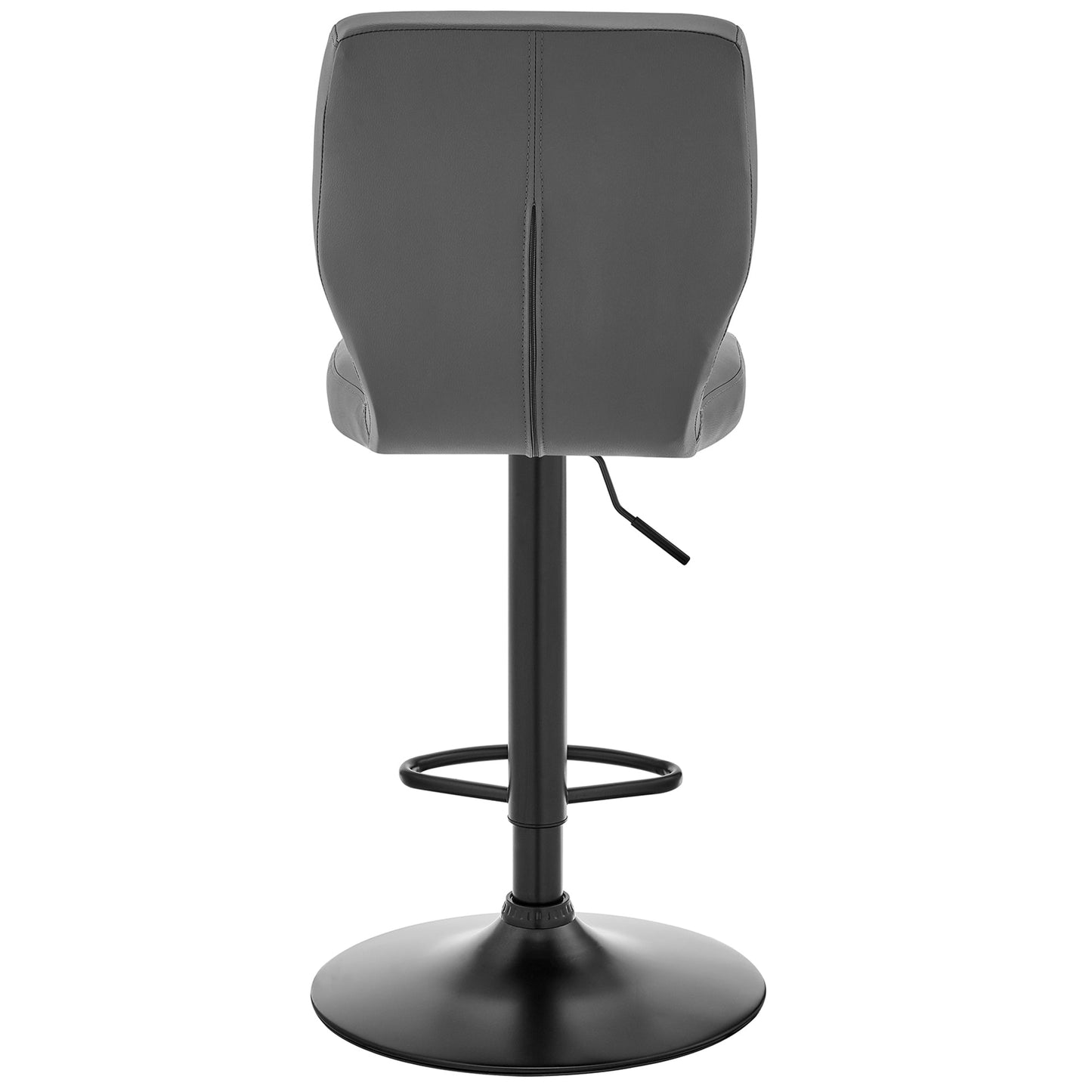 Bardot Adjustable Height Gray Faux Leather Swivel Bar Stool