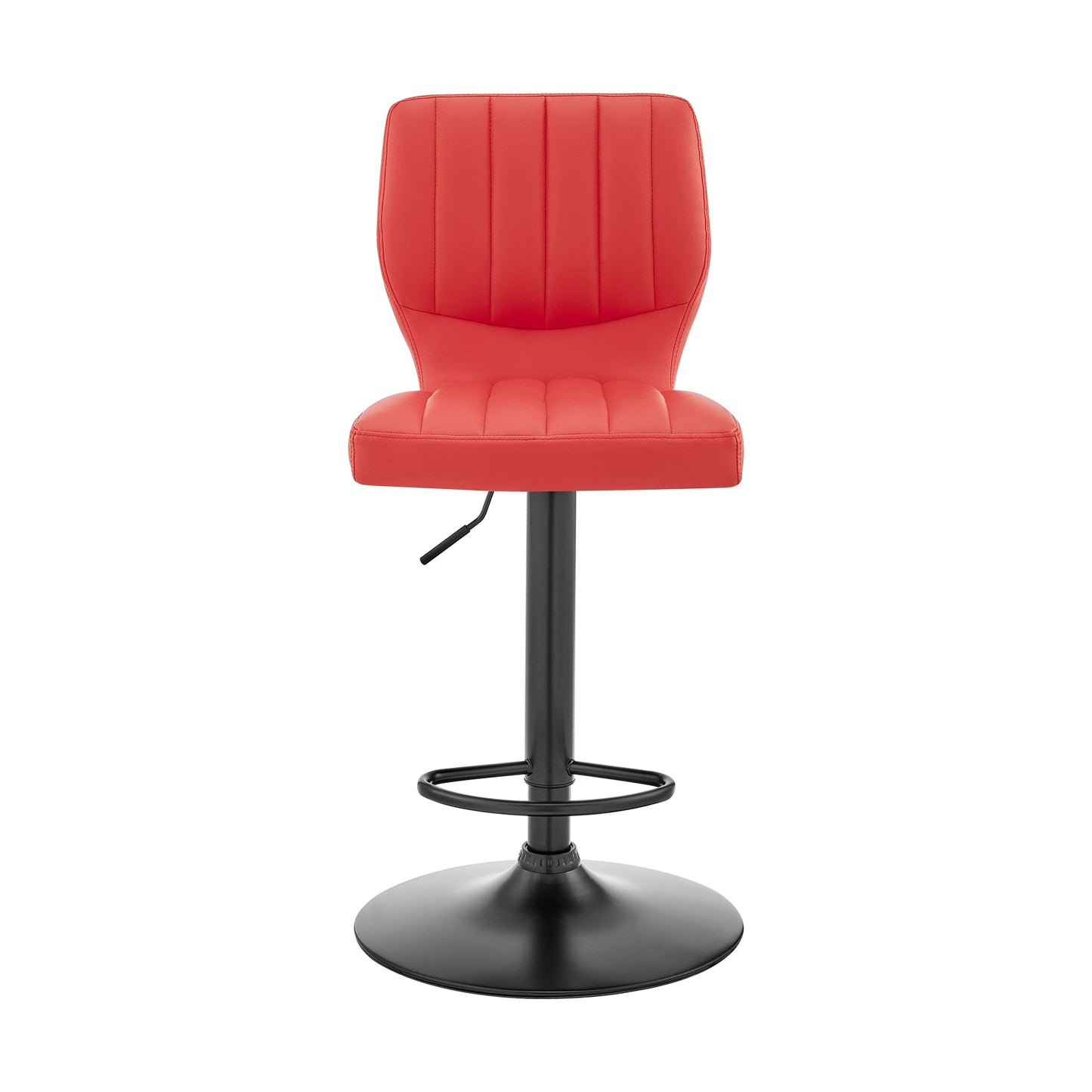 Bardot Adjustable Height Red Faux Leather Swivel Bar Stool