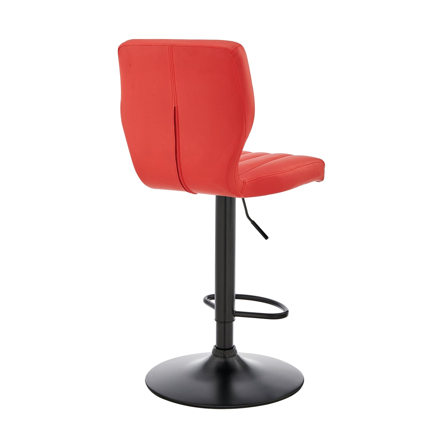 Bardot Adjustable Height Red Faux Leather Swivel Bar Stool