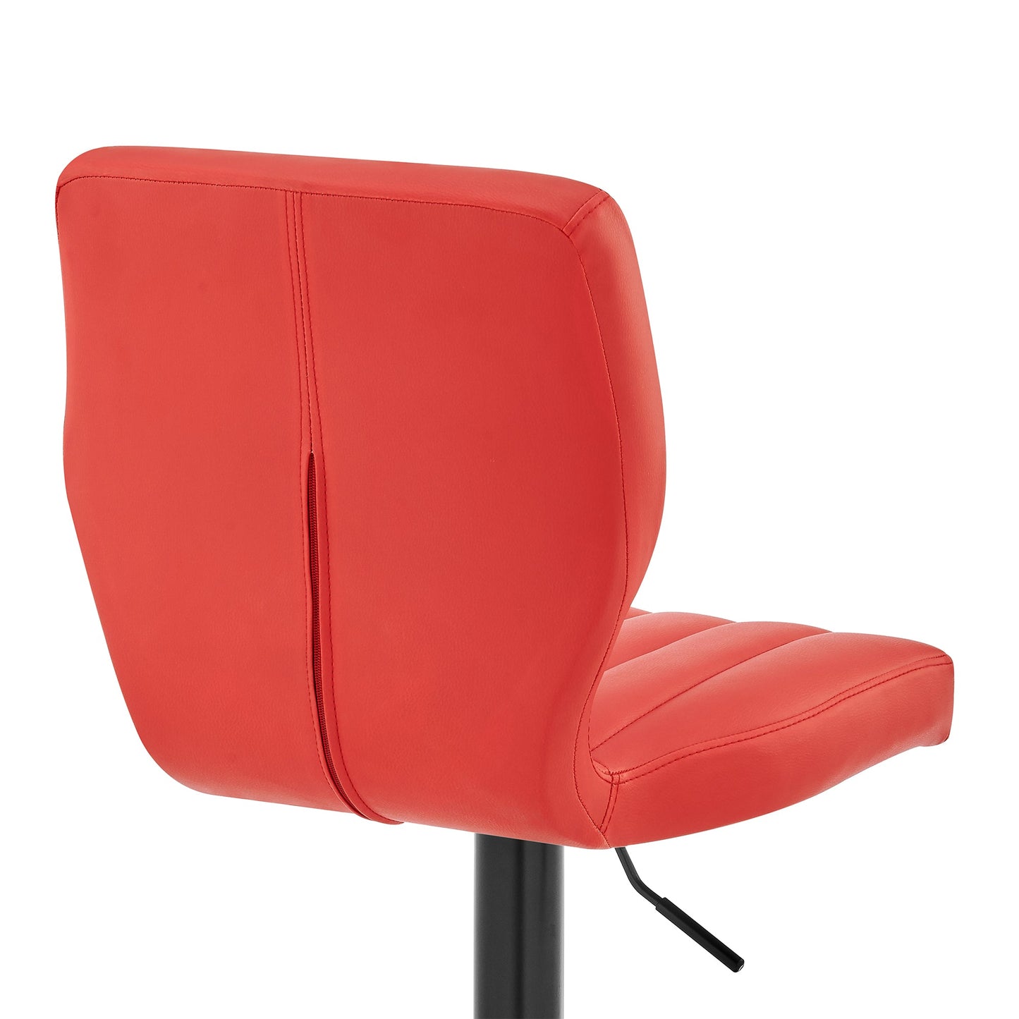 Bardot Adjustable Height Red Faux Leather Swivel Bar Stool