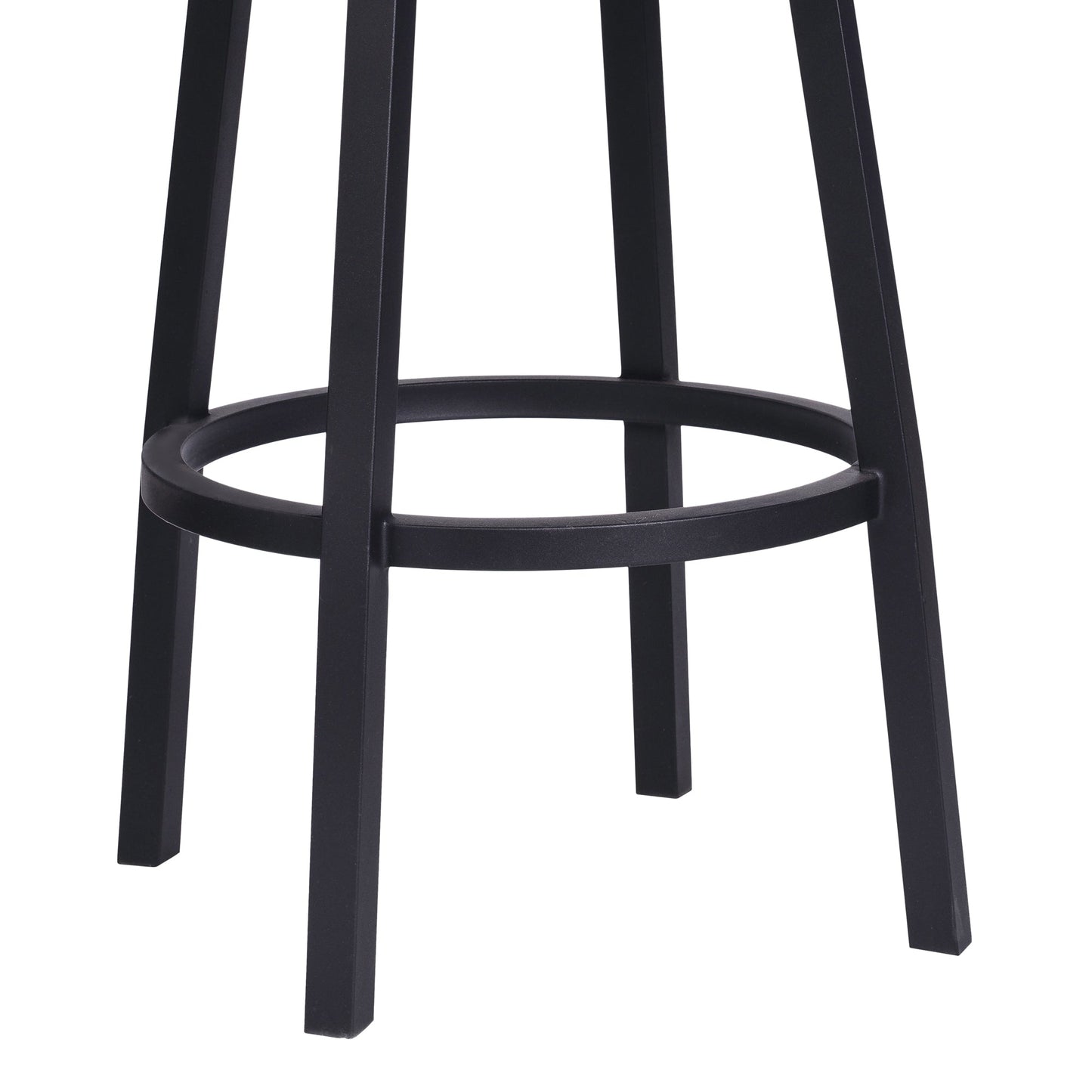 Balboa 26" Counter Height Swivel Vintage Black Faux Leather and Metal Bar Stool