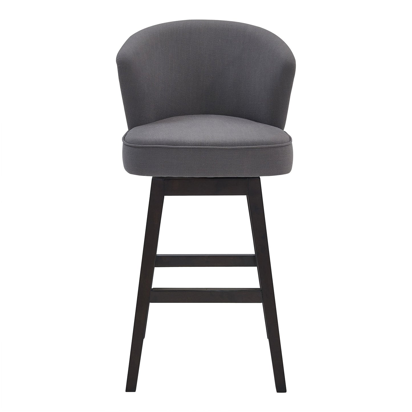 Brandy 26" Counter Height Swivel Gray Fabric and Espresso Wood Bar Stool