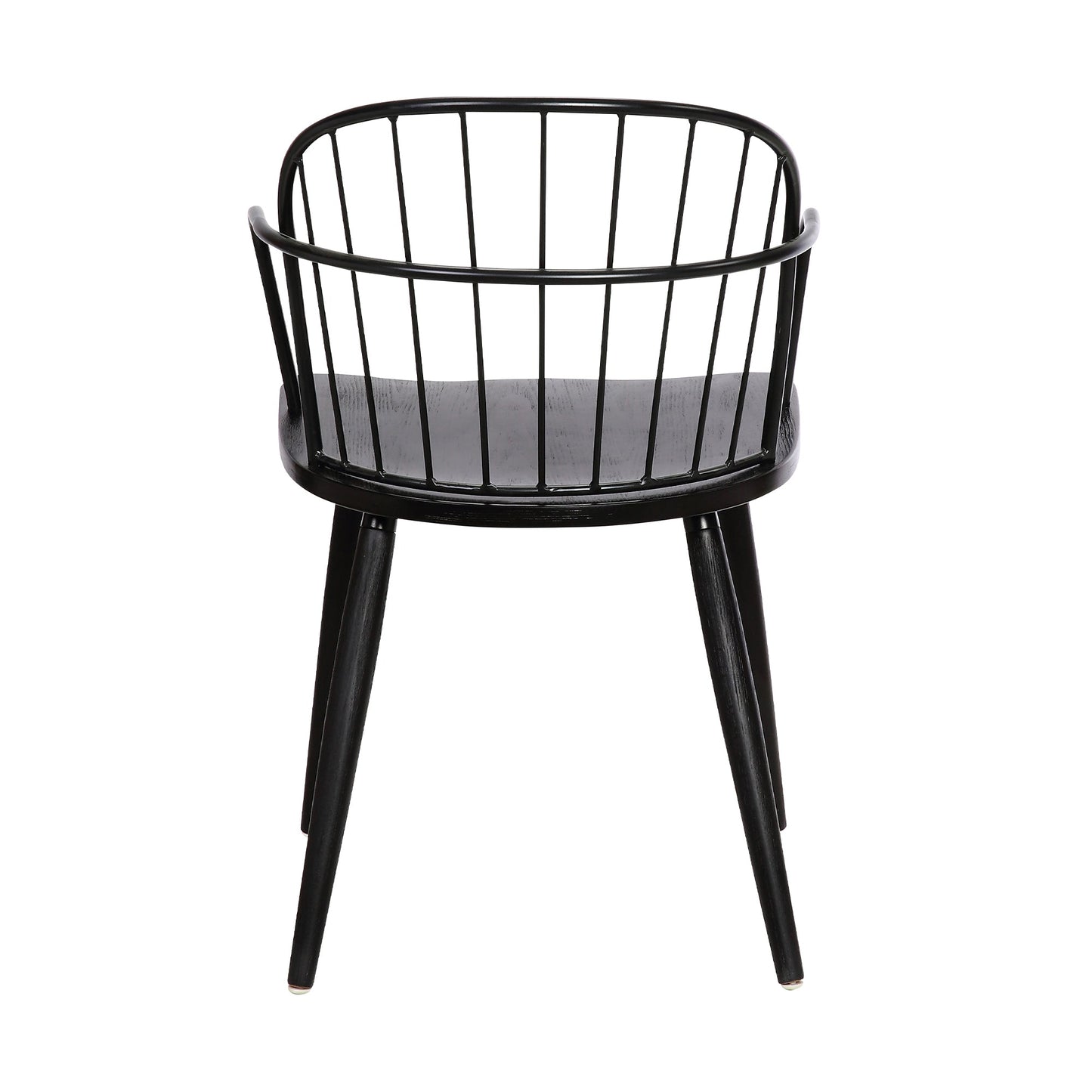 Bradley Steel Framed Side Chair in Black Powder Coated Finish and Black Brushed Wood