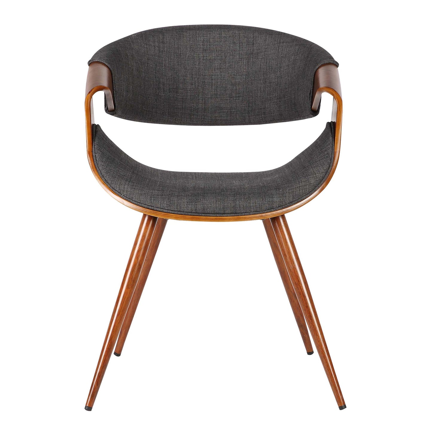 Butterfly Mid-Century Dining Chair in Walnut Finish and Charcoal Fabric