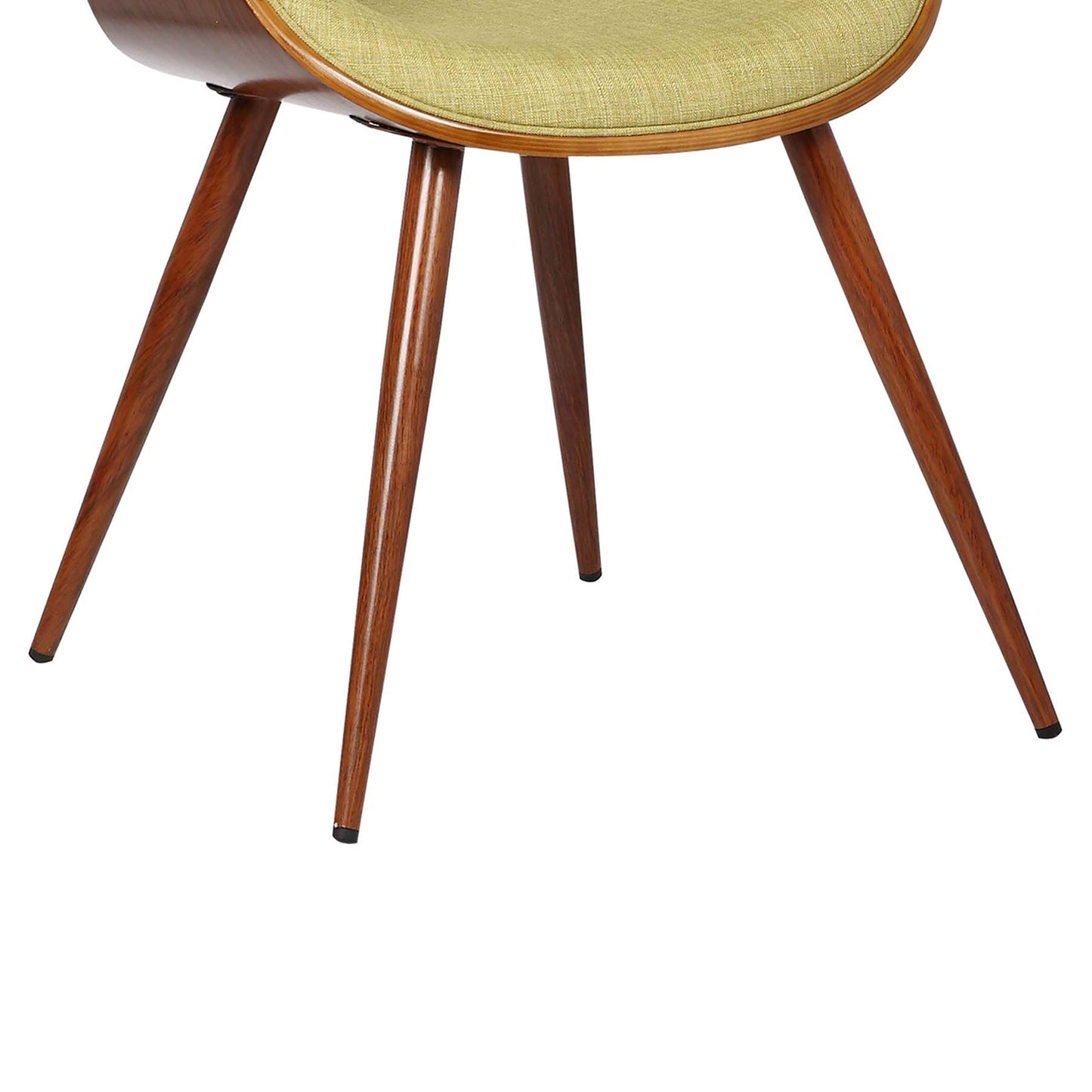 Butterfly Mid-Century Dining Chair in Walnut Finish and Green Fabric