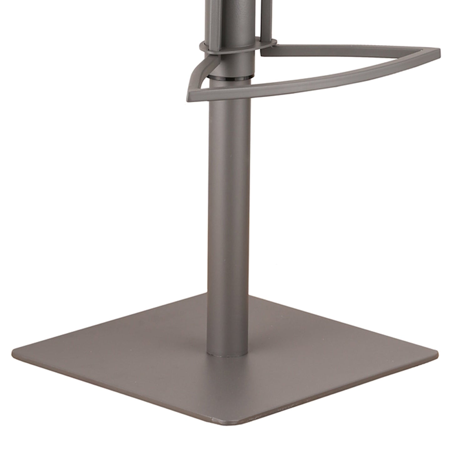 Café Adjustable Height Swivel Gray Faux Leather and Walnut Wood Bar Stool with Gray Metal Base