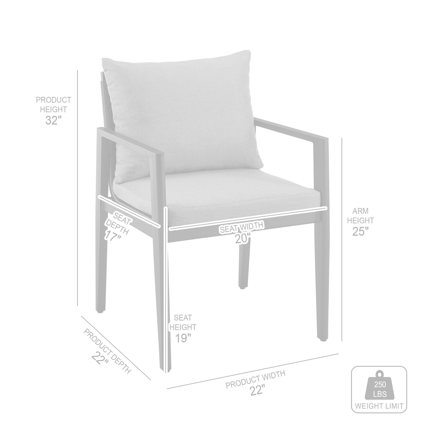 Cayman Outdoor Patio 7-Piece Dining Table Set in Aluminum with Gray Cushions