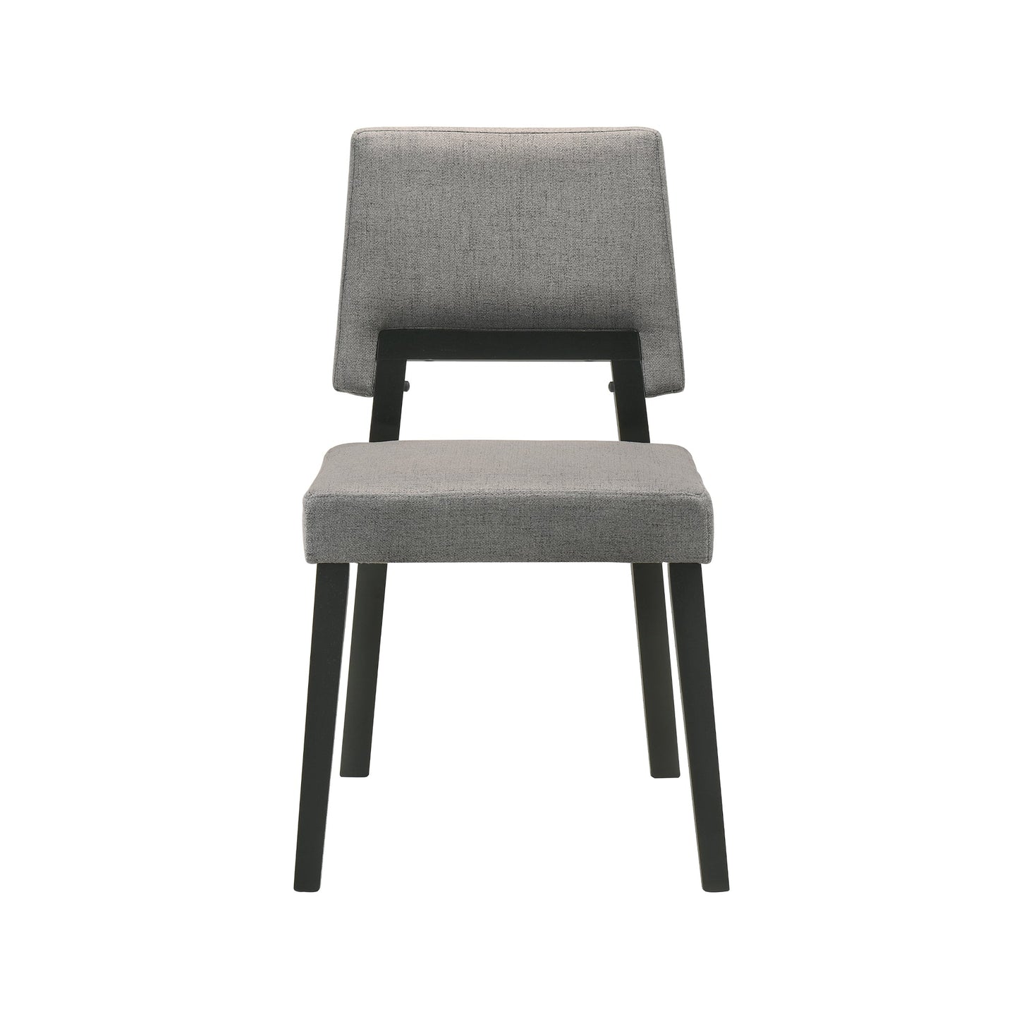 Channell Wood Dining Chair in Black Finish with Charcoal Fabric - Set of 2