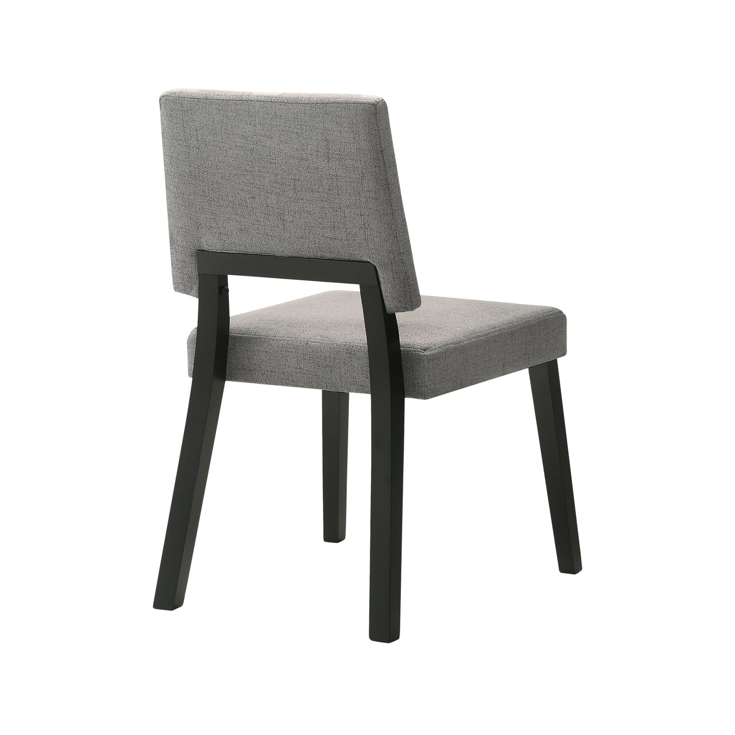 Channell Wood Dining Chair in Black Finish with Charcoal Fabric - Set of 2