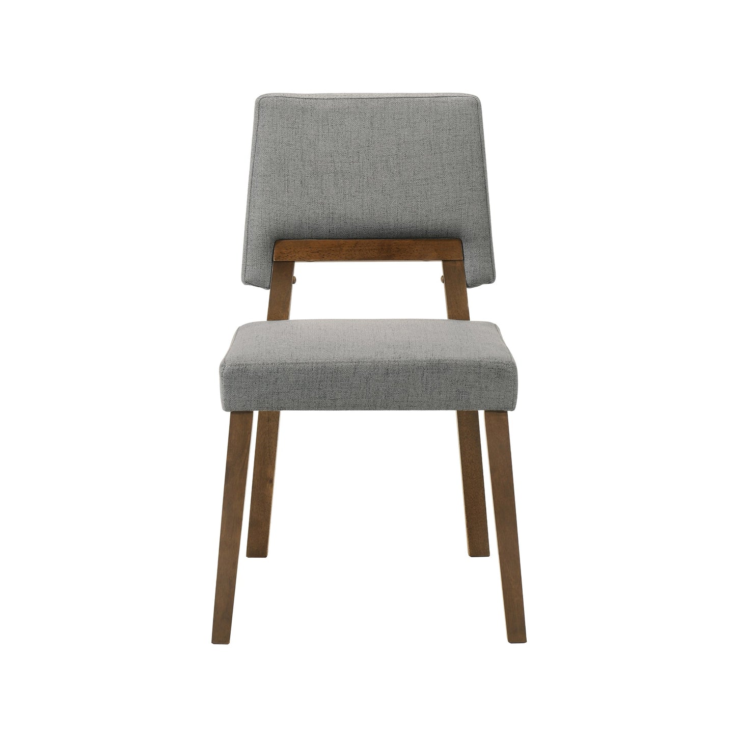 Channell Wood Dining Chair in Walnut Finish with Charcoal Fabric - Set of 2