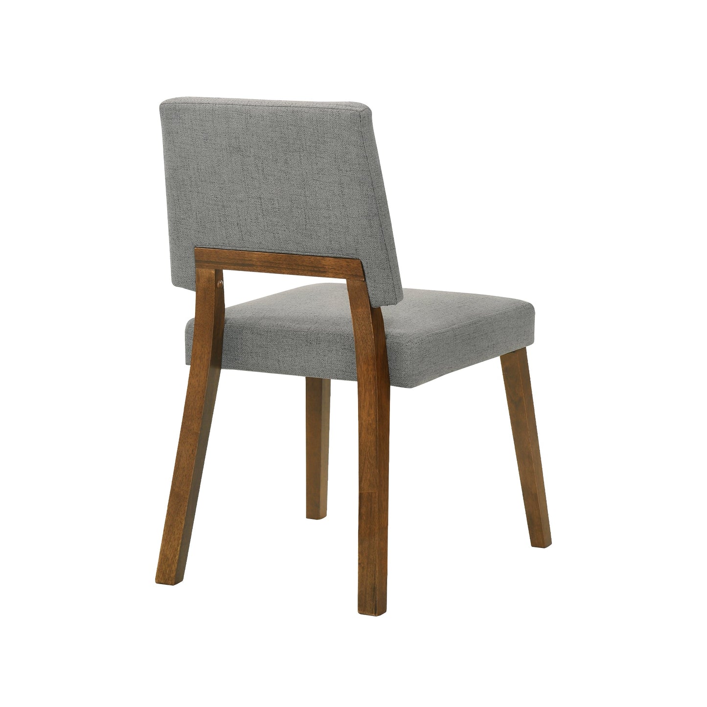 Channell Wood Dining Chair in Walnut Finish with Charcoal Fabric - Set of 2