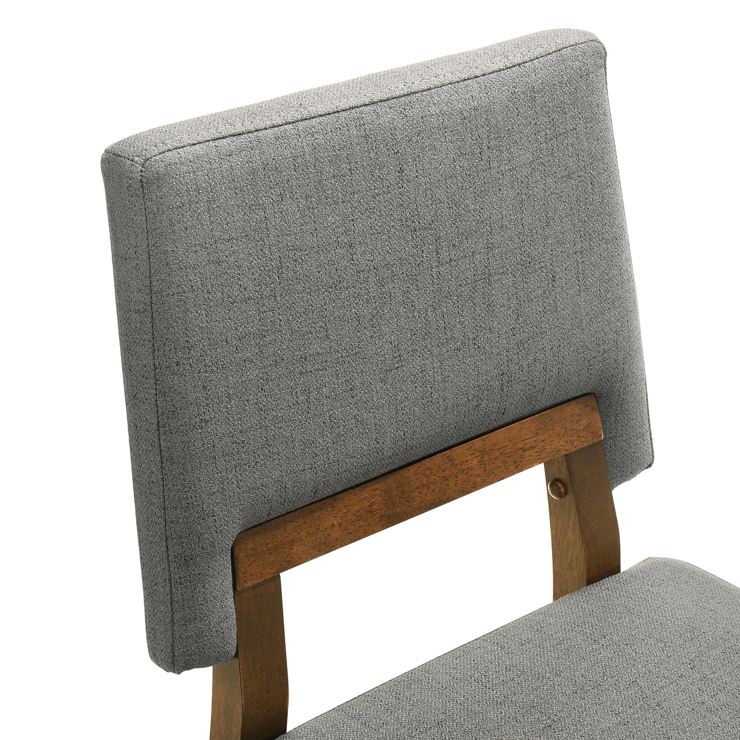 Channell Wood Dining Chair in Walnut Finish with Charcoal Fabric - Set of 2