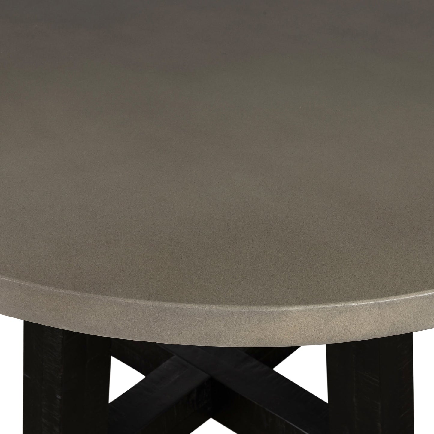 Chester Modern Concrete and Acacia Round Dining Table