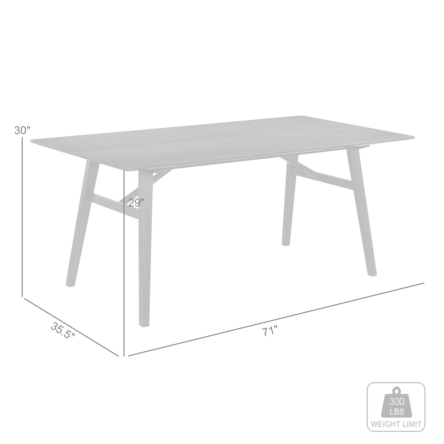 Channell Wood Dining Table in Black Finish