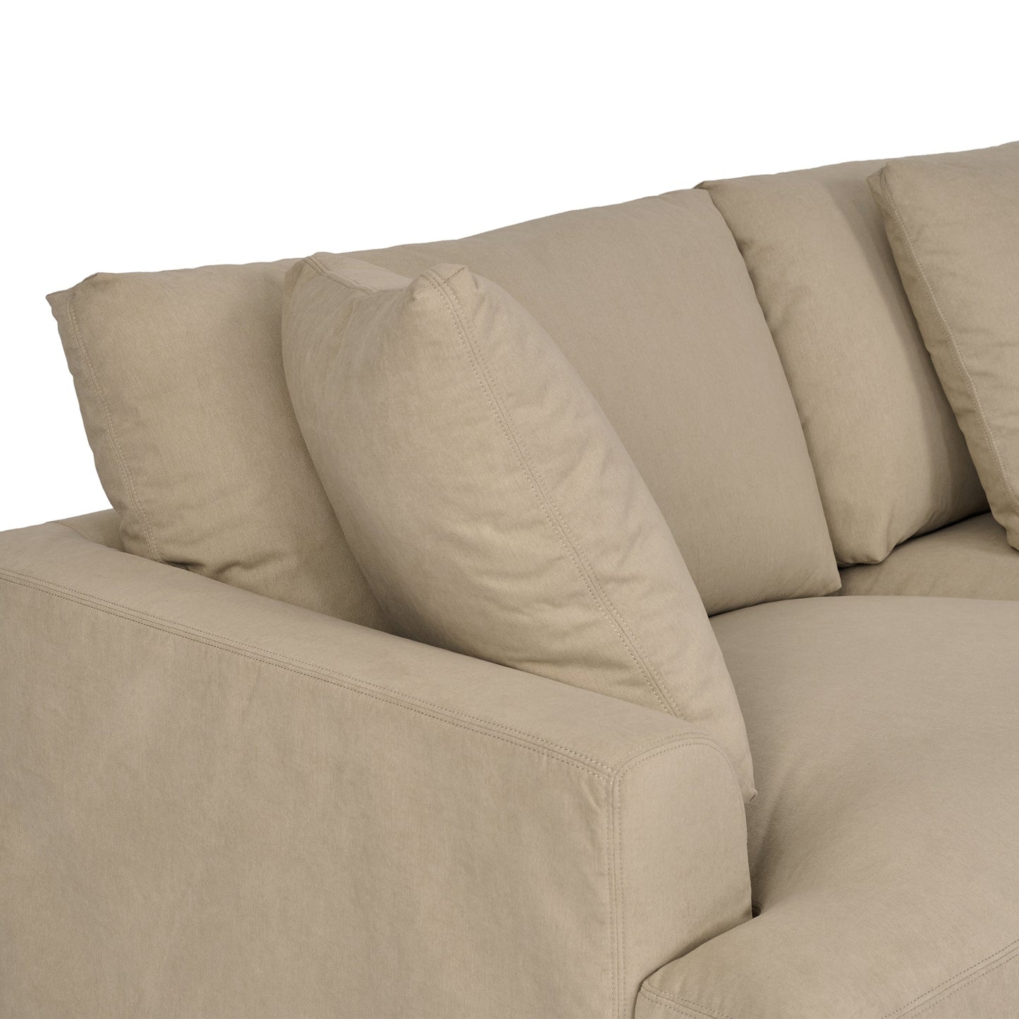 Ciara Upholstered 3 Piece Sectional Sofa in Sahara Brown