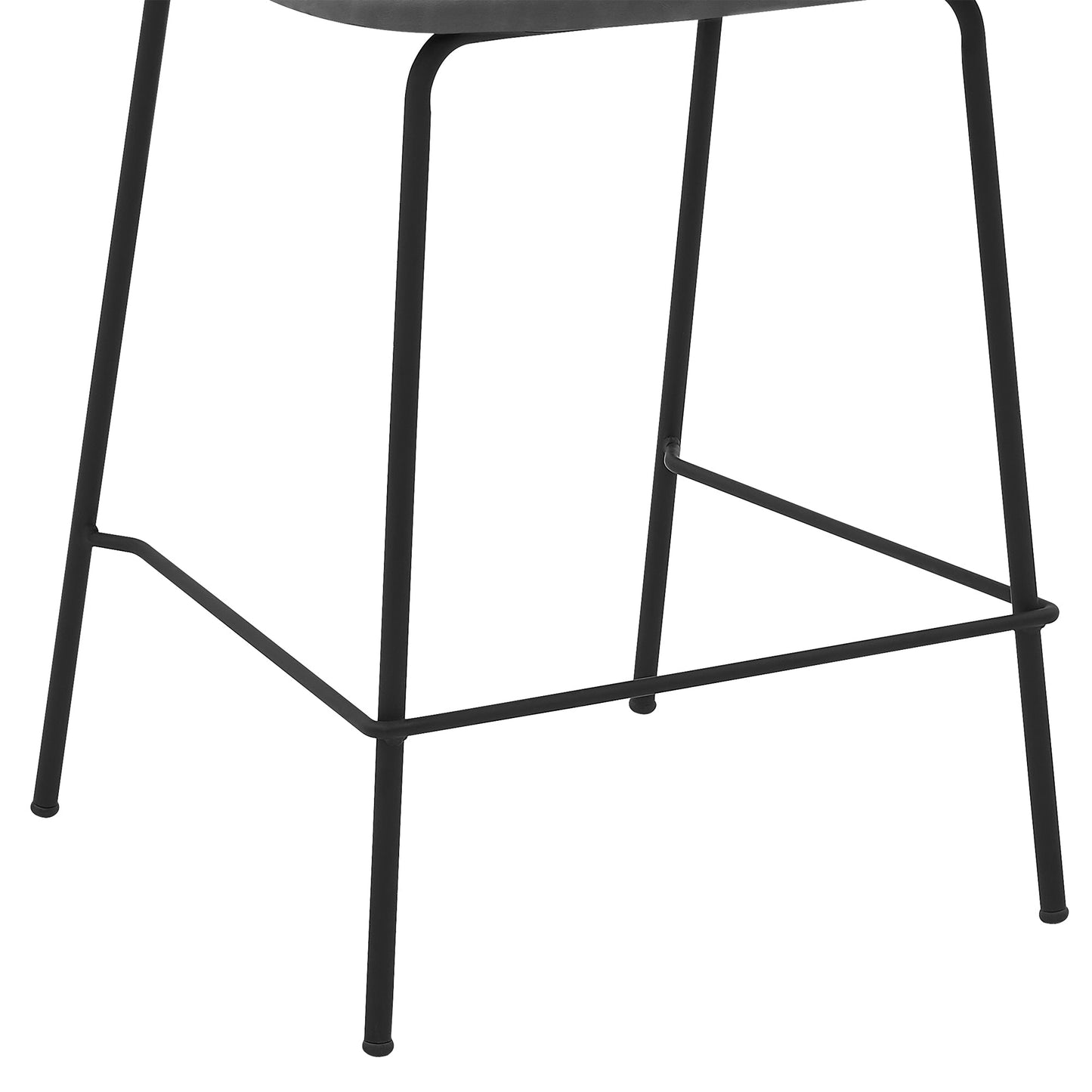 Carlo 26" Gray Faux Leather and Black Metal Counter Height Bar Stool