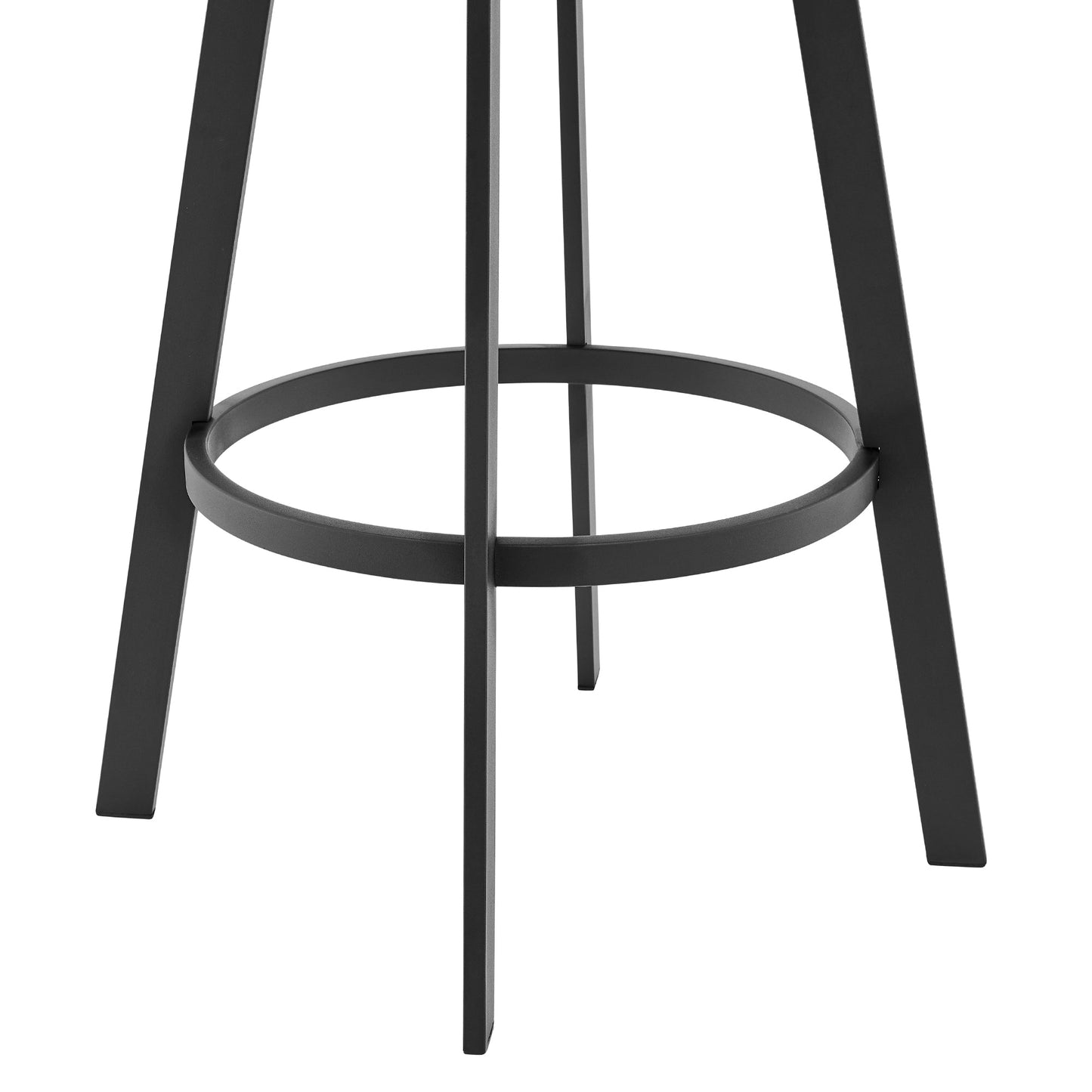 Capri 26" Swivel Modern Black Metal and Slate Gray Faux Leather Bar and Counter Stool