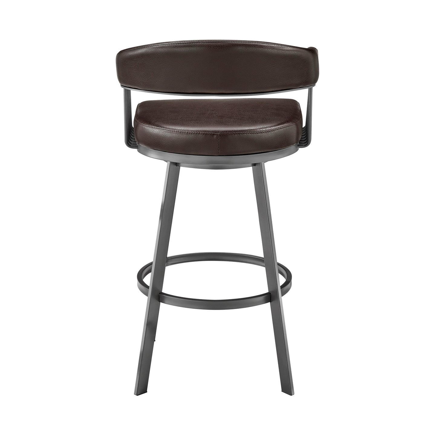 Chelsea 26" Counter Height Swivel Bar Stool in Java Brown Finish and Chocolate Faux Leather