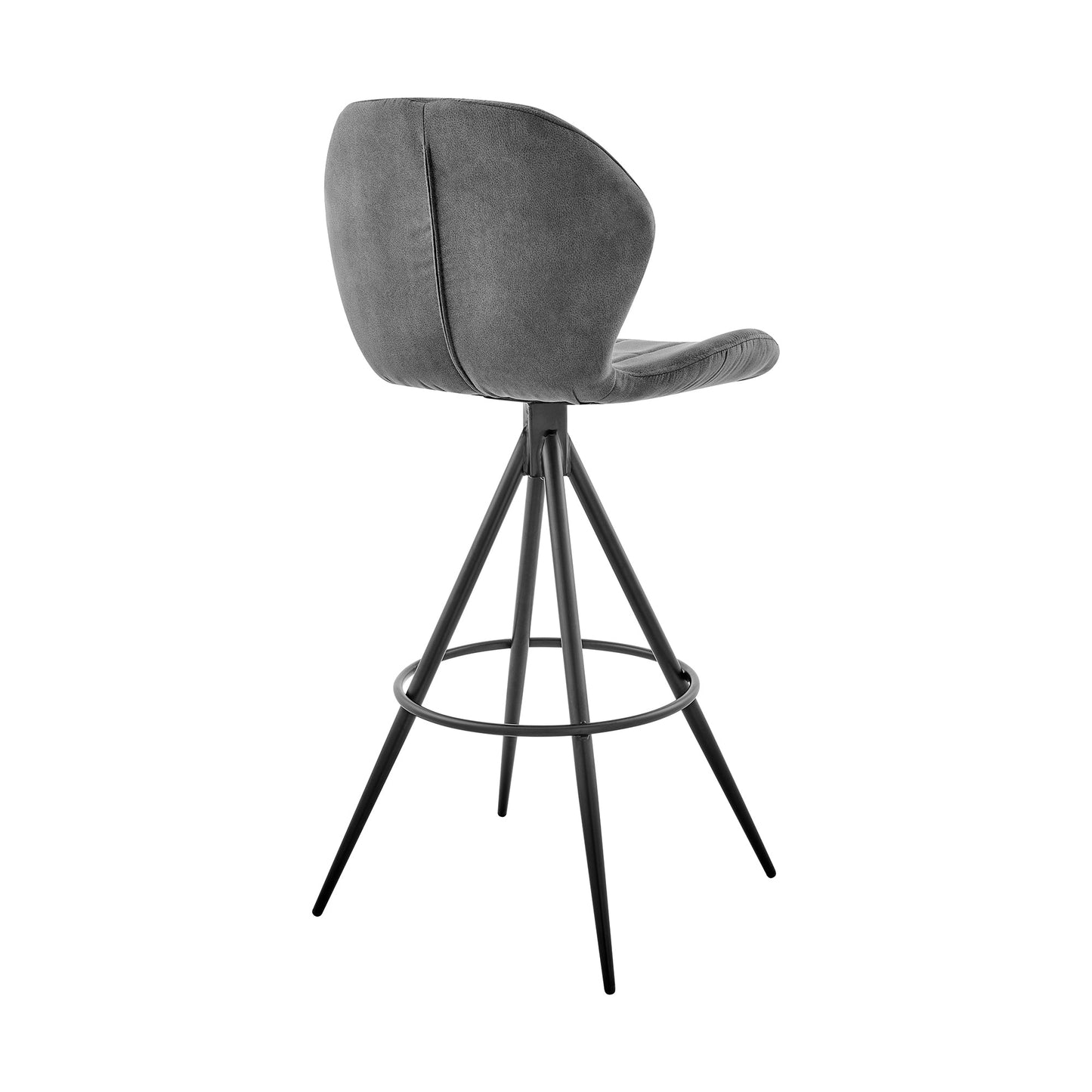 Catalina 26" Counter Height Bar Stool in Charcoal Fabric and Black Finish