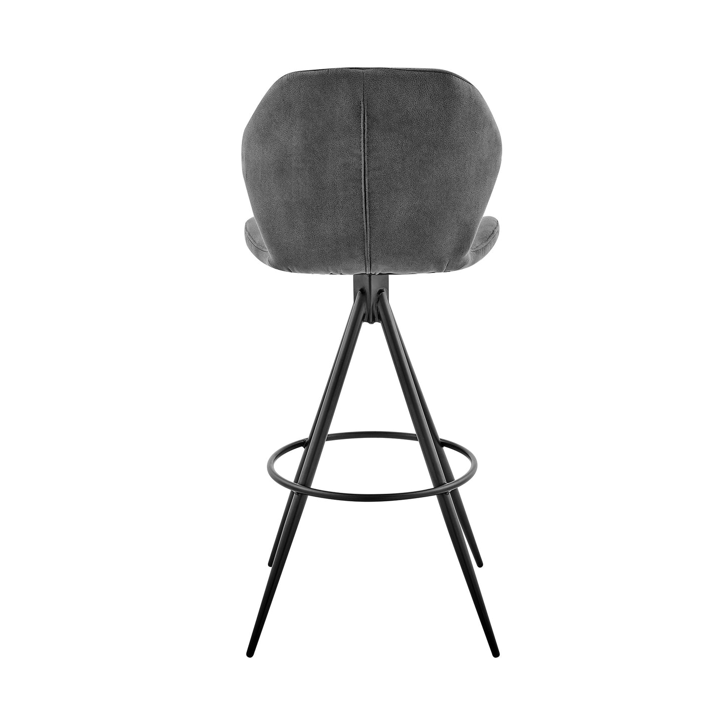 Catalina 26" Counter Height Bar Stool in Charcoal Fabric and Black Finish