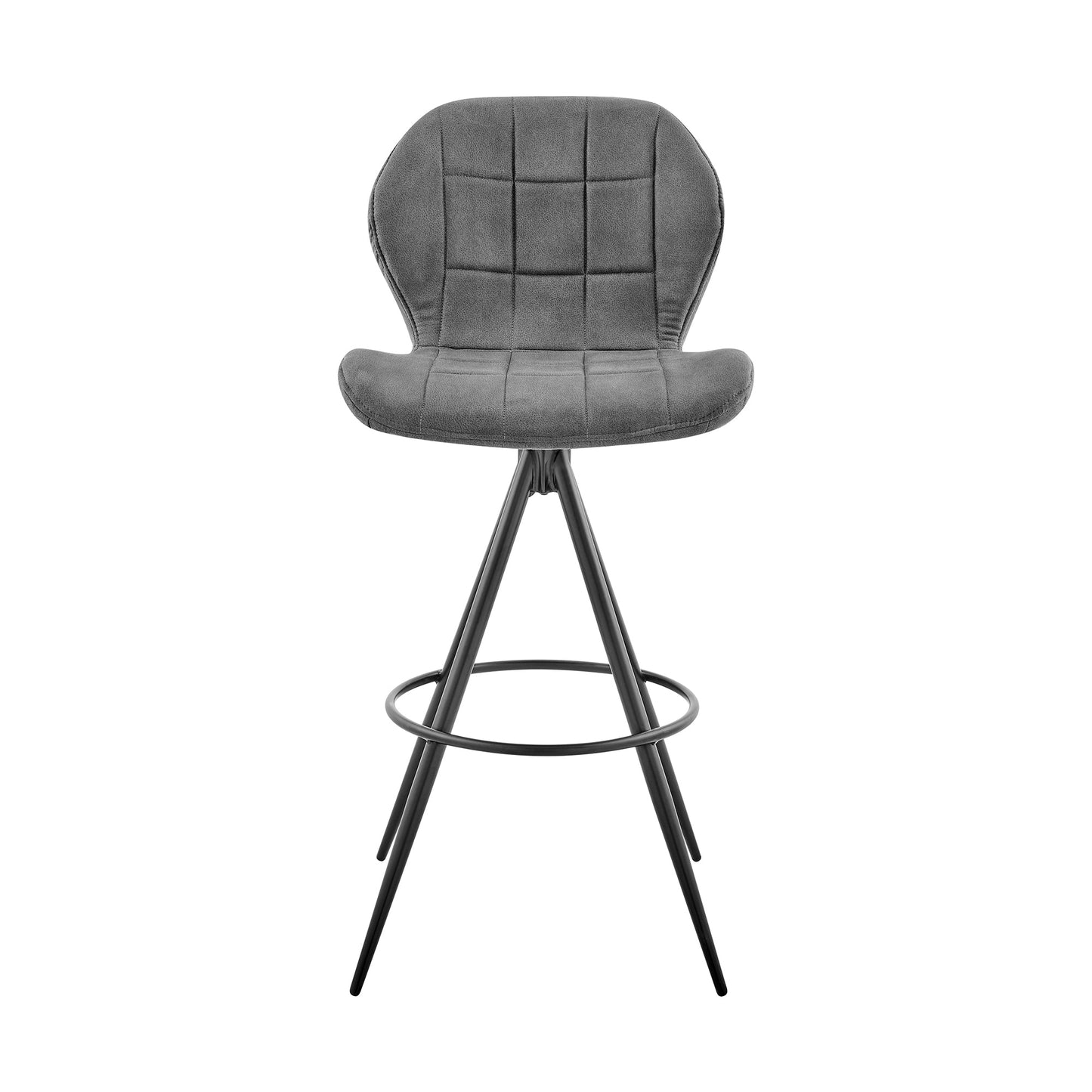 Catalina 30" Bar Height Bar Stool in Charcoal Fabric and Black Finish