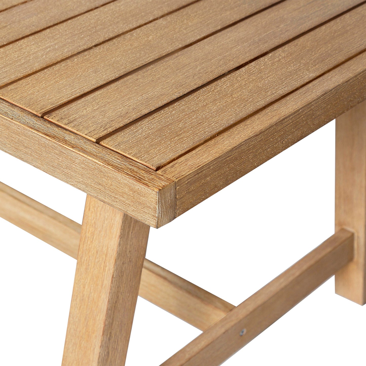 Cypress Outdoor Patio Dining Table in Blonde Eucalyptus Wood