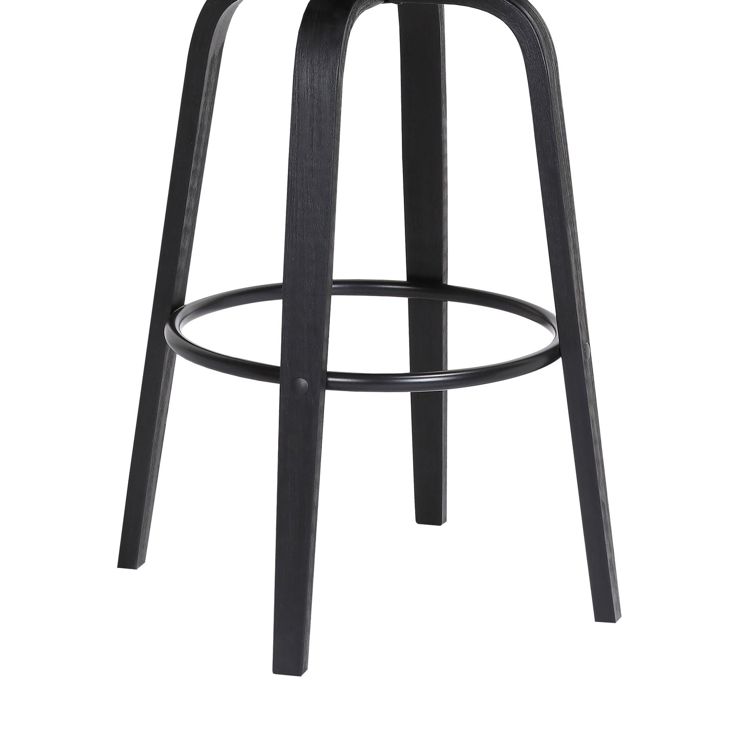 Diana 26" Swivel Black Wood Counter Stool in Light Gray Fabric