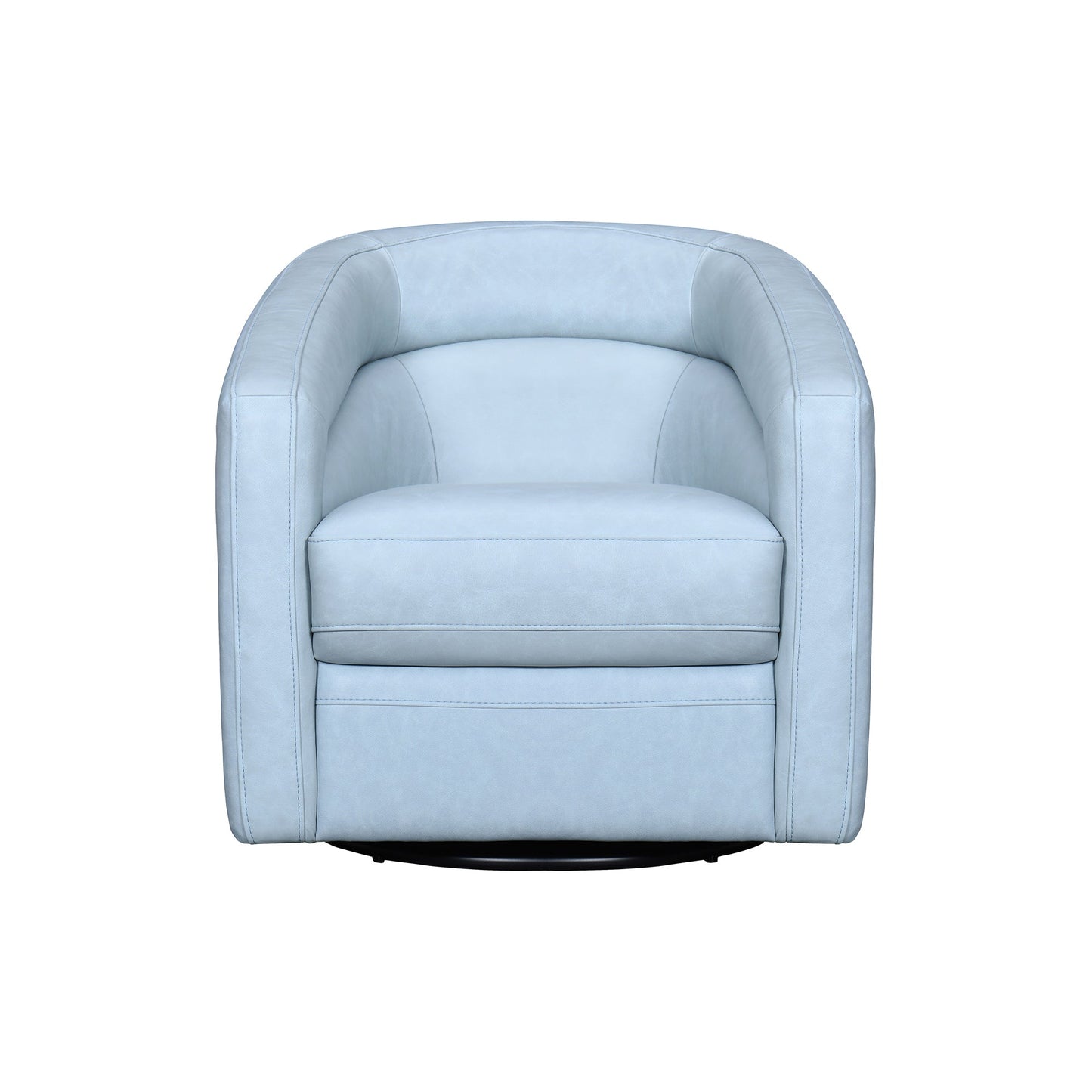 Desi Sky Blue Leather Swivel Accent Chair