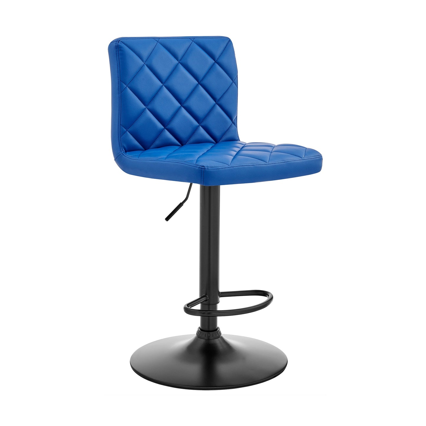 Duval Adjustable Blue Faux Leather Swivel Bar Stool