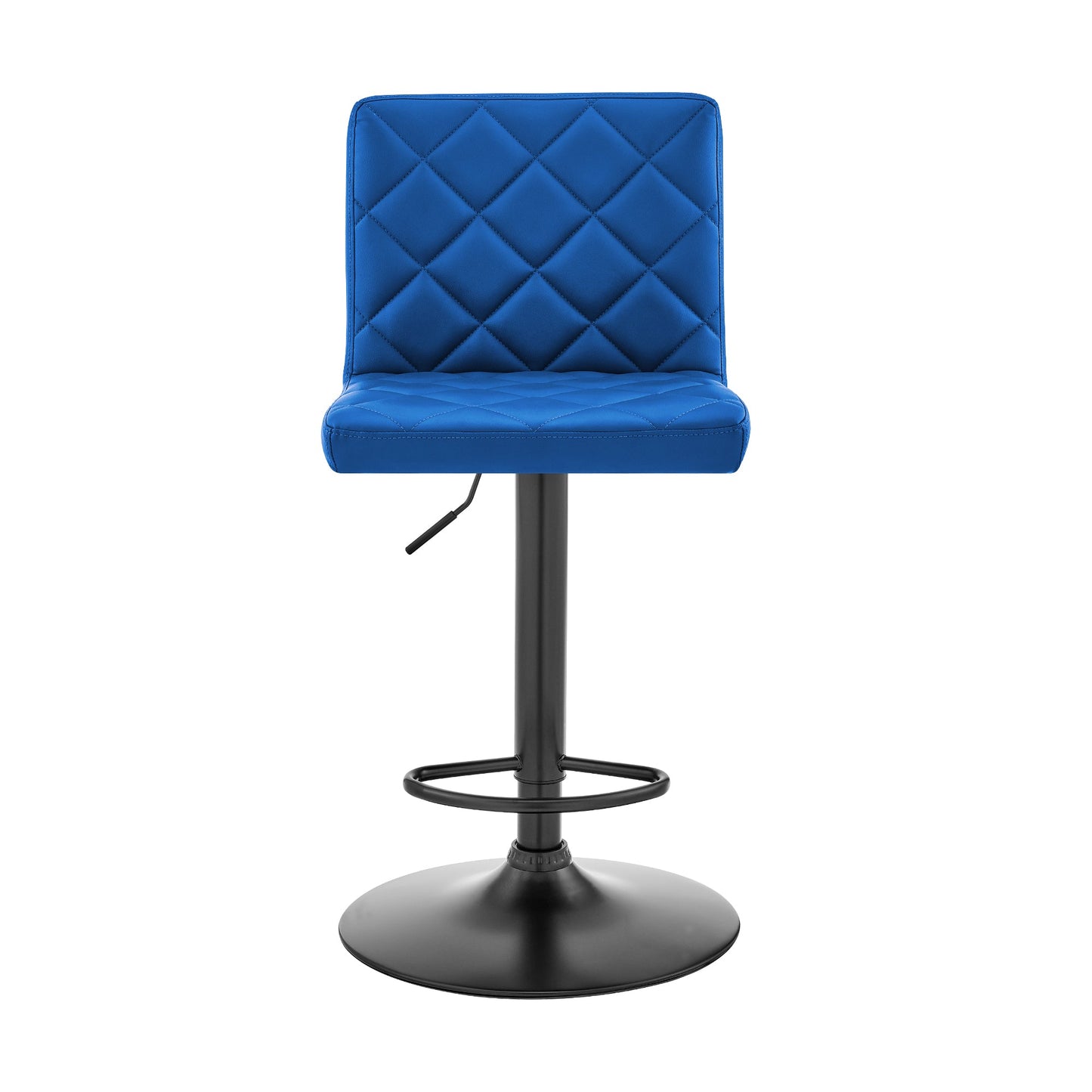 Duval Adjustable Blue Faux Leather Swivel Bar Stool