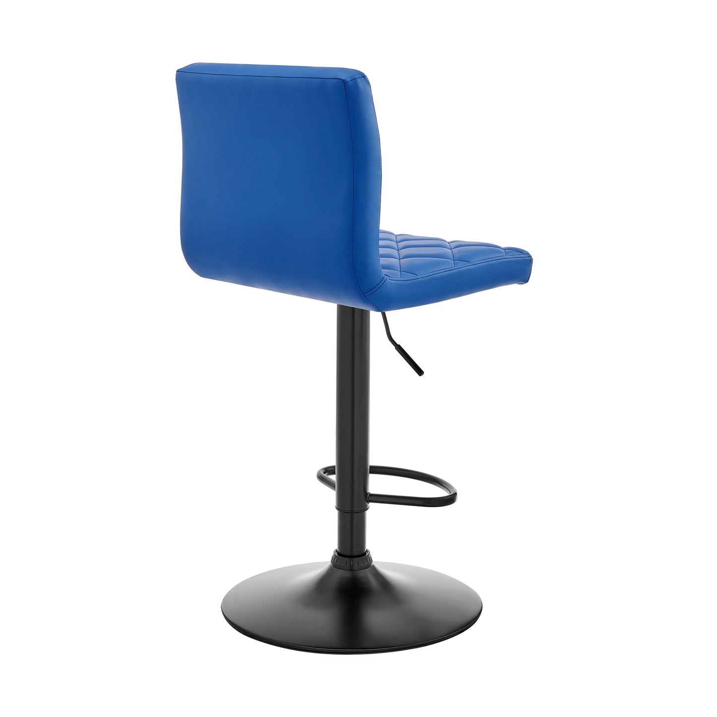 Duval Adjustable Blue Faux Leather Swivel Bar Stool