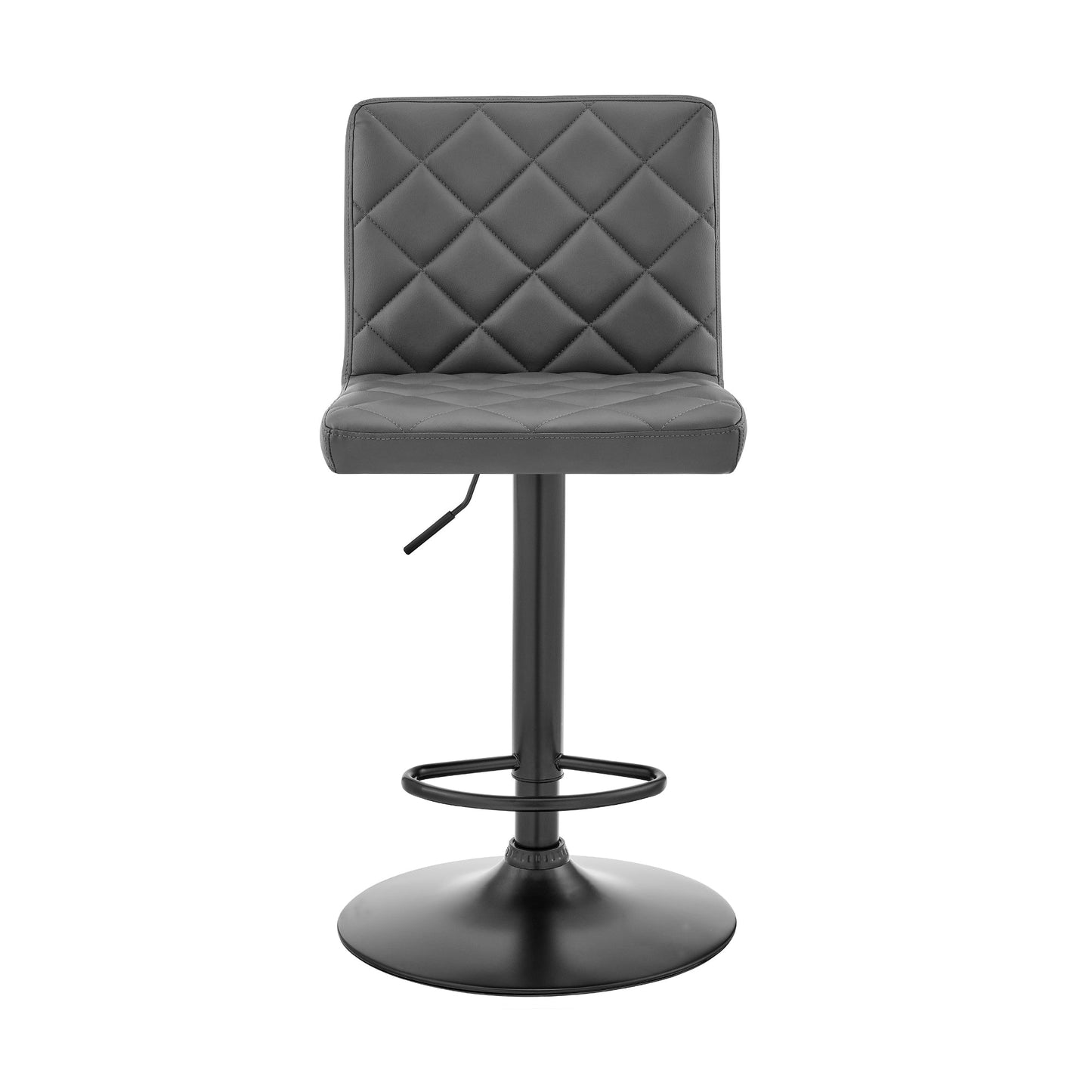 Duval Adjustable Gray Faux Leather Swivel Bar Stool