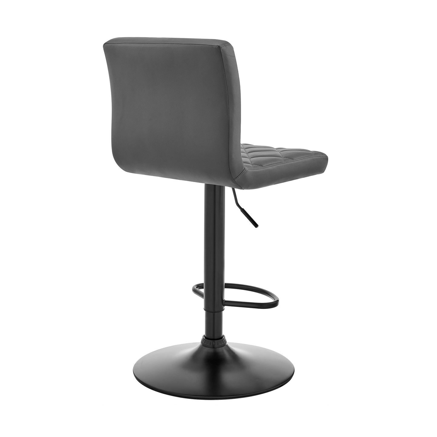 Duval Adjustable Gray Faux Leather Swivel Bar Stool