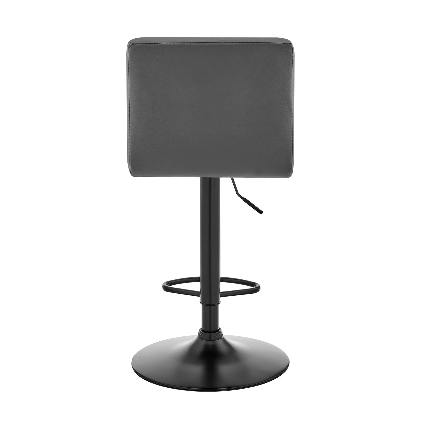 Duval Adjustable Gray Faux Leather Swivel Bar Stool