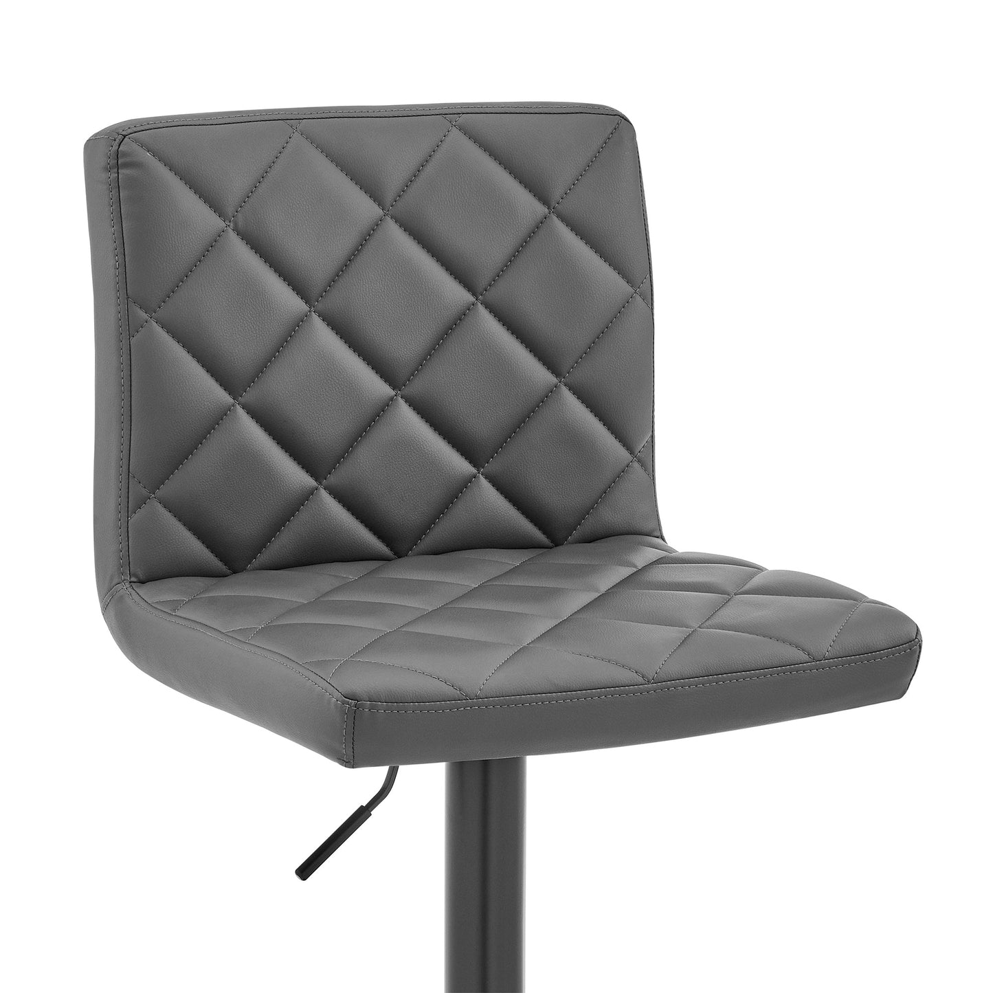 Duval Adjustable Gray Faux Leather Swivel Bar Stool