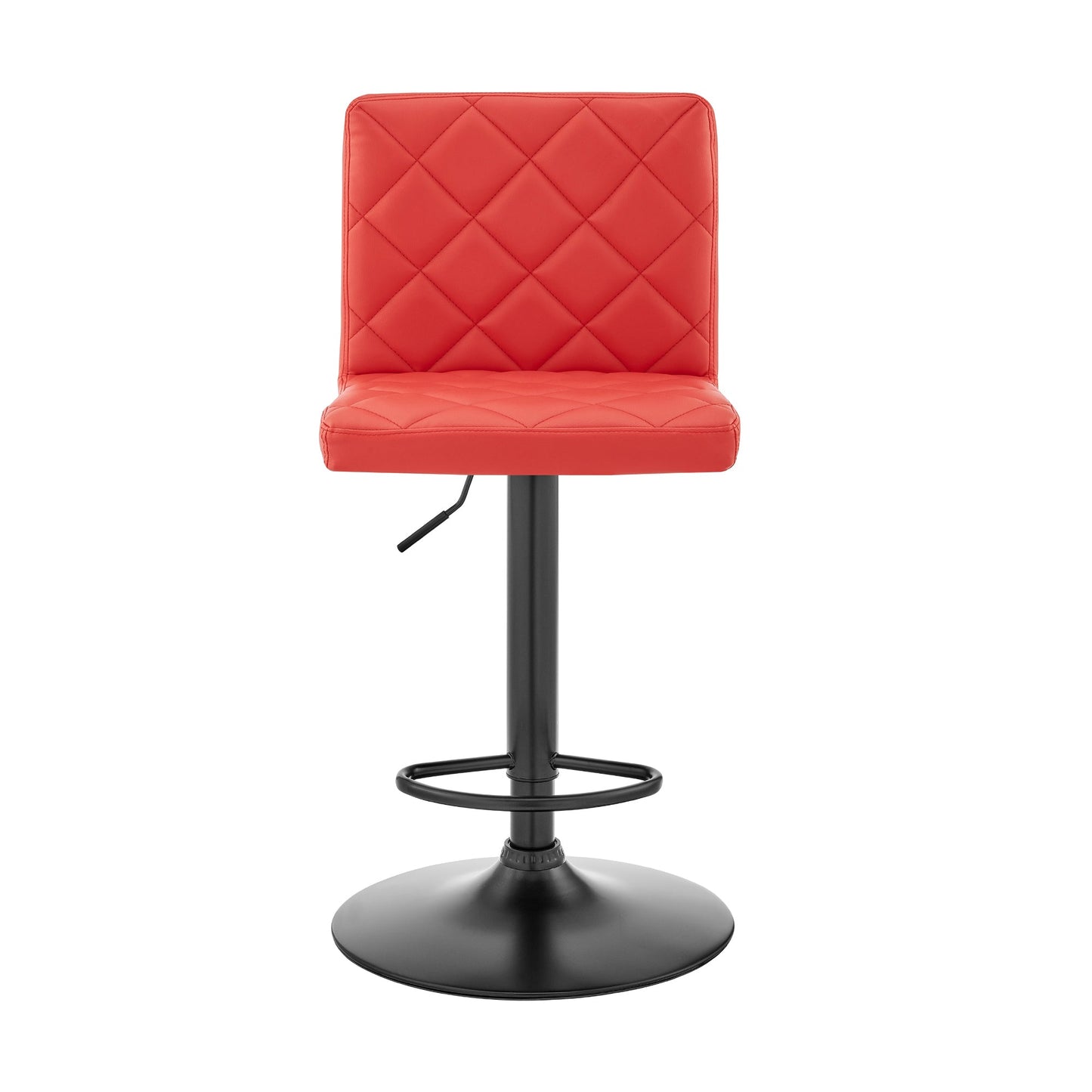 Duval Adjustable Red Faux Leather Swivel Bar Stool