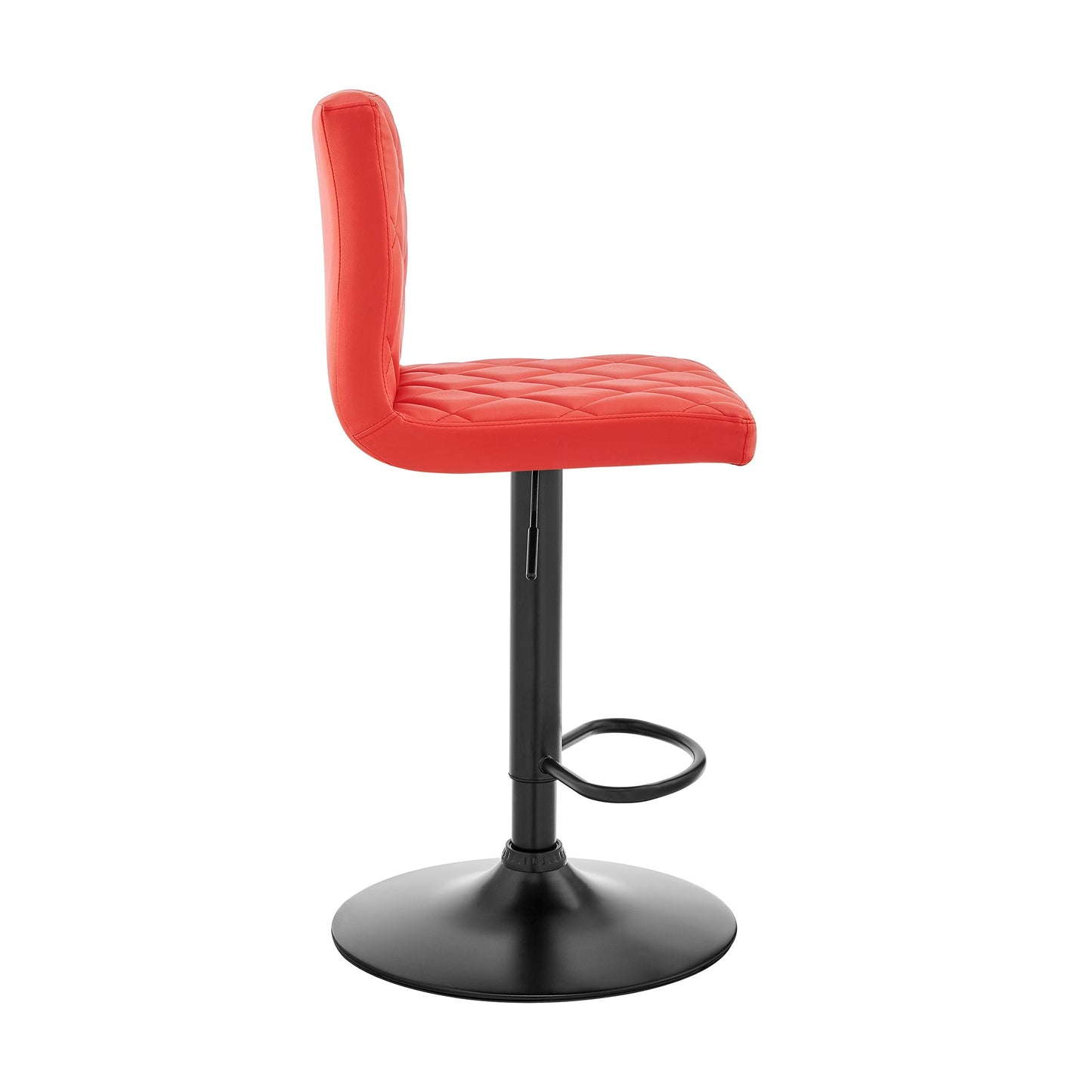 Duval Adjustable Red Faux Leather Swivel Bar Stool